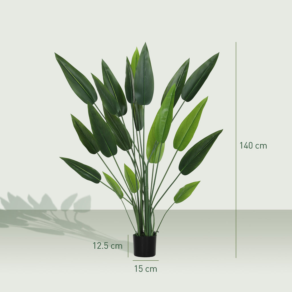 EasyComfort Paradijsvogel kunstplant 140 cm, 20 bladeren met pot