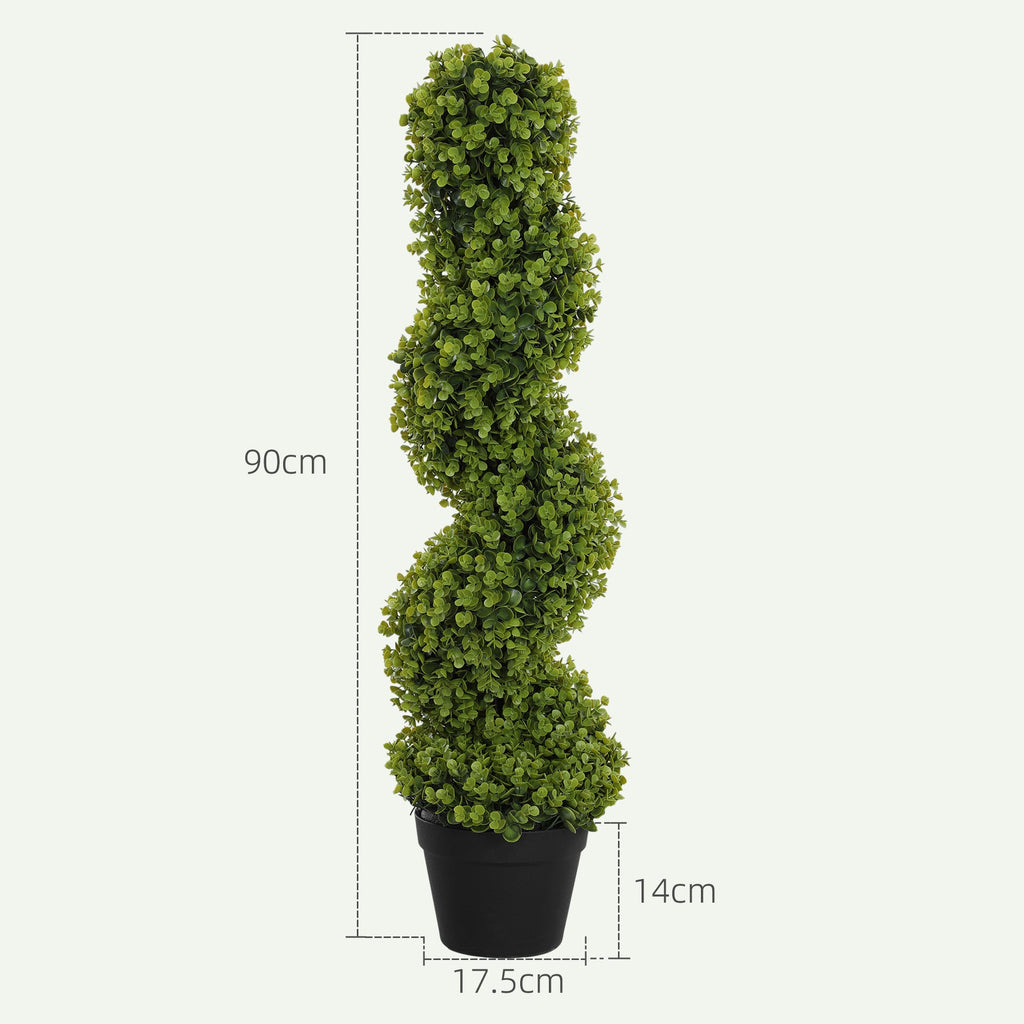EasyComfort Kunstplant Eucalyptus spiraal 90 cm met pot