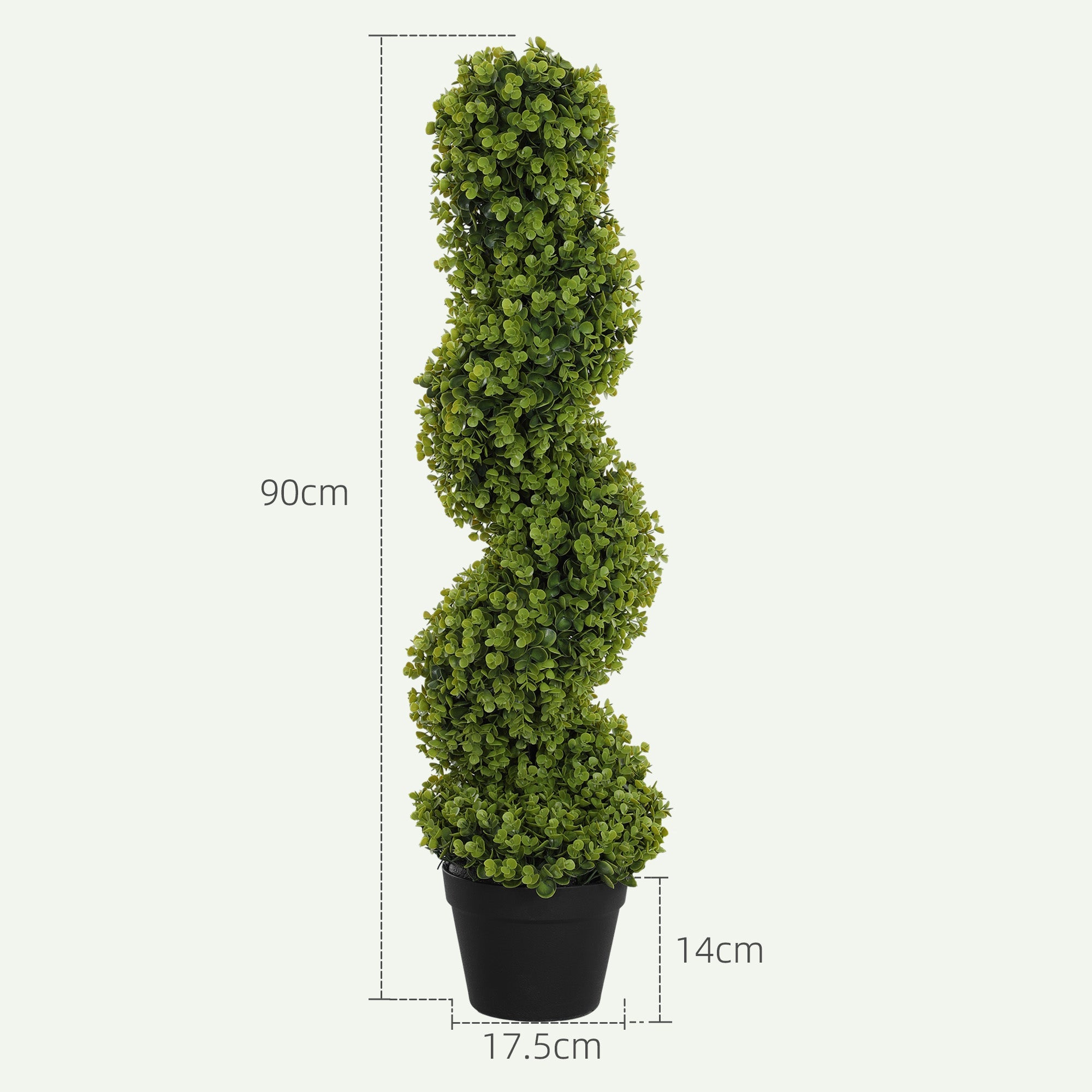 EasyComfort Kunstplant Eucalyptus spiraal 90 cm met pot