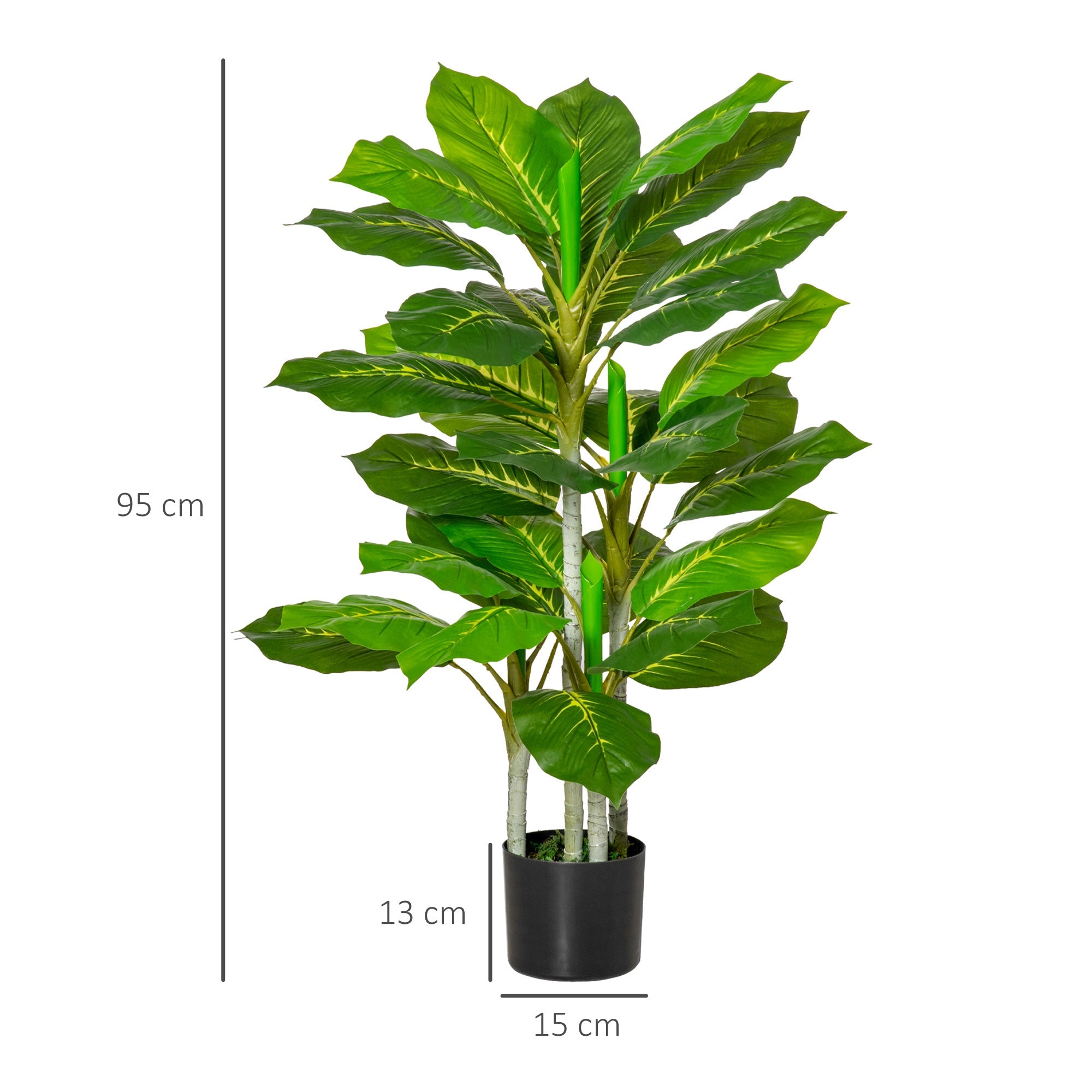 EasyComfort Kunstplant 95 cm – 33 bladeren, pot Ø15x13 cm