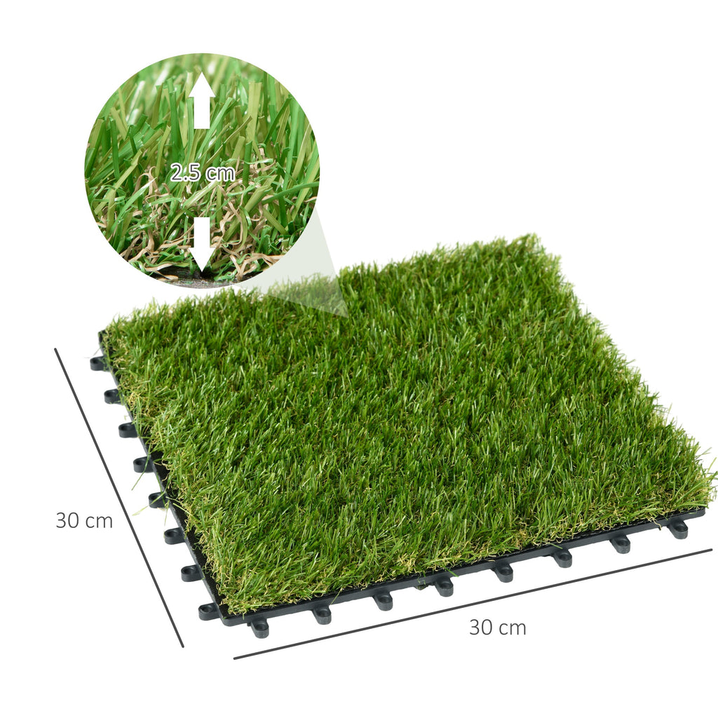 EasyComfort tuintegels met kunstgras 30x30 cm - set 10 (dichtheid 6500)