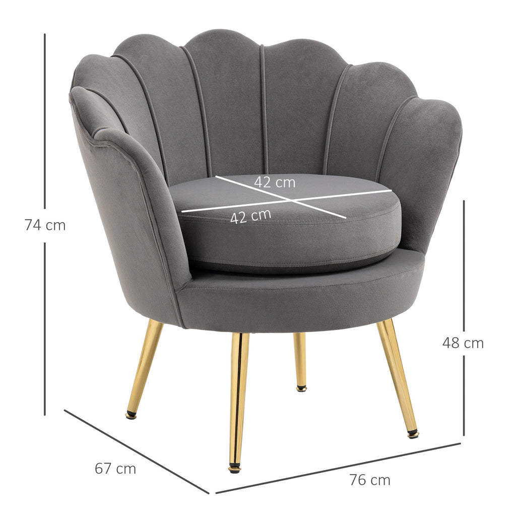 EasyComfort Poltrona a Conchiglia fauteuil 76x67x74 cm, grijs