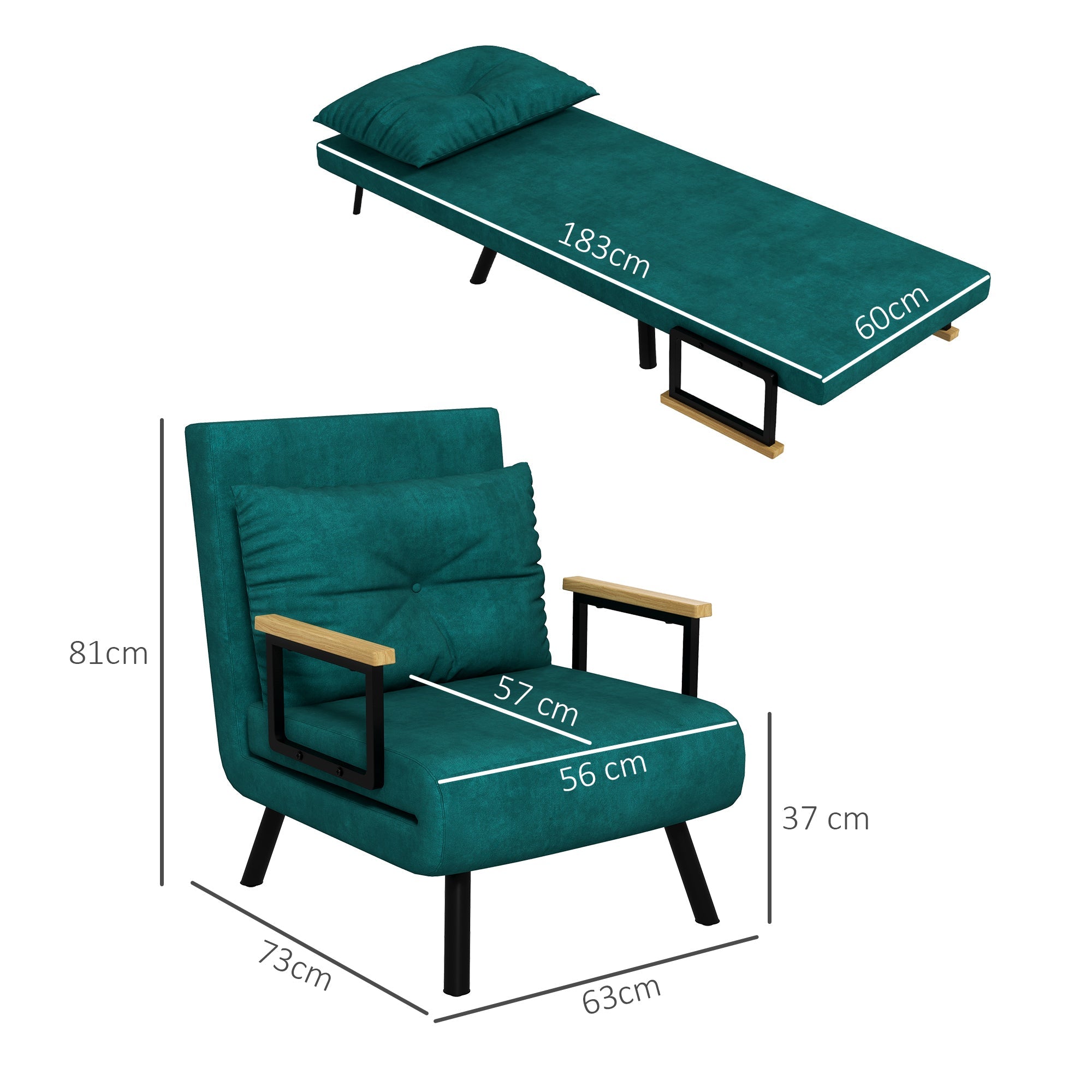 EasyComfort 3-in-1 slaapfauteuil, 63x73x81 cm