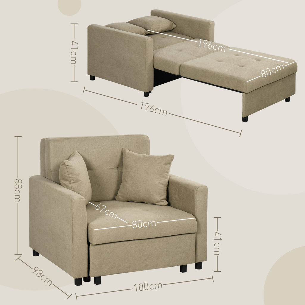 EasyComfort Fauteuilbed fluweellook lichtbruin 100x98x88 cm