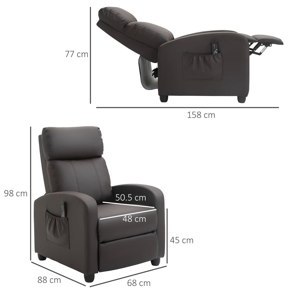 EasyComfort Poltrona Relax Massaggiante — Relaxfauteuil met 8 massagestanden, bruin