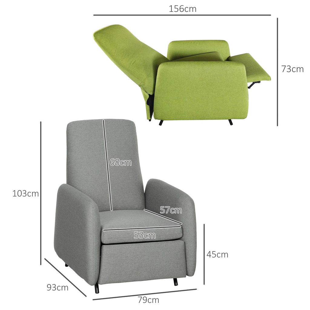 EasyComfort Poltrona Relax Reclinabile with Poggiapiedi Estraibile, Copertura di Ricambio e Seduta with Molle, Grigio