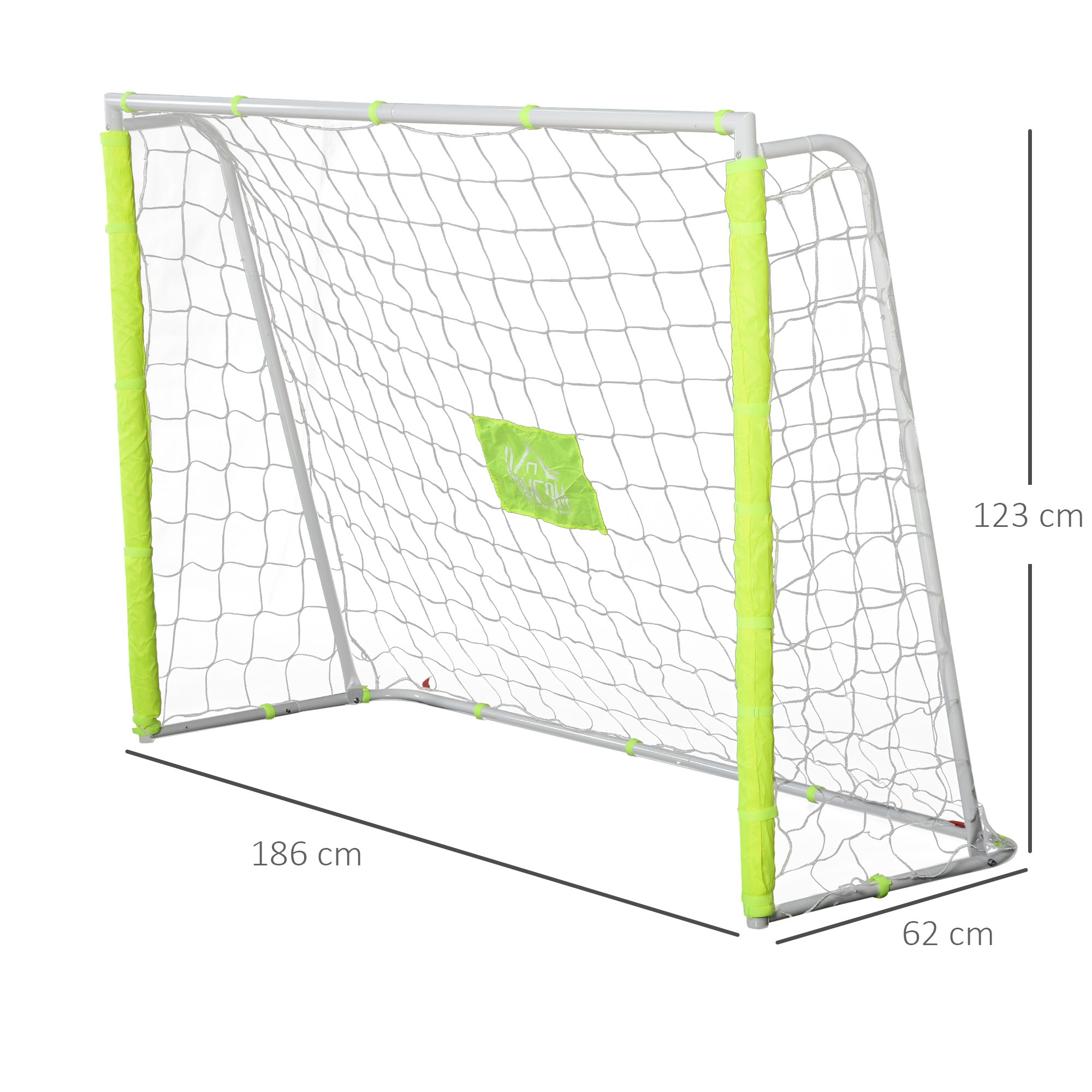 EasyComfort Porta da Calcio per Adulti e Bambini Rete with Bersaglio Centrale e Pali in Tessuto Giallo 186x62x123cm