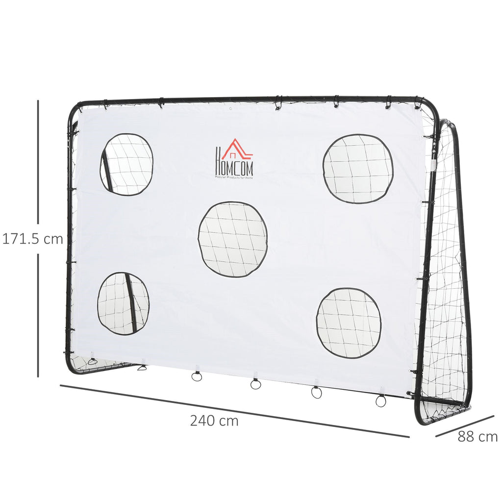 Easycomfort Porta da Calcio per Bambini e Adulti with Rete in PE, in Metallo e Oxford, white e black, 240x88x171.5cm