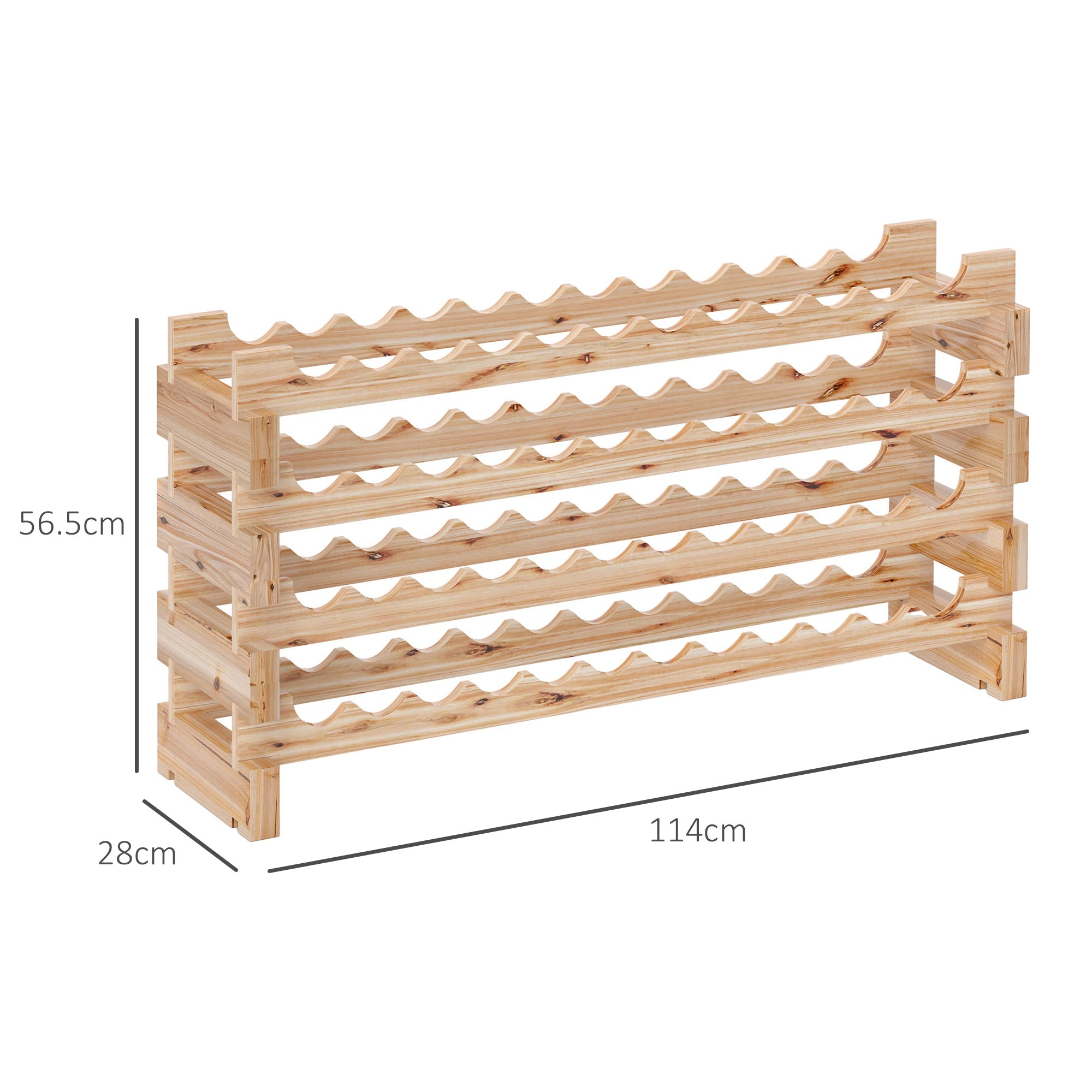 EasyComfort Wijnrek 4 niveaus voor 48 flessen 114x28x56.5 cm