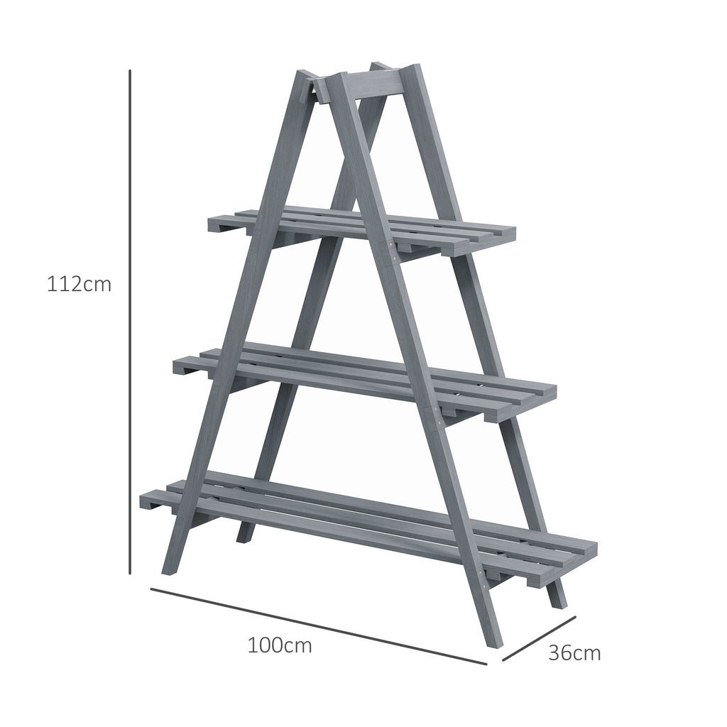 EasyComfort 3-laags plantenrek van vurenhout 100x36x112 cm