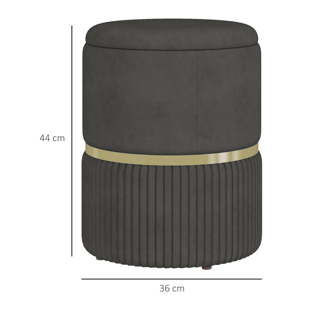 EasyComfort Pouf Contenitore 120 kg max per Soggiorno, Ingresso e Camera, in Poliestere, 36x36x44 cm, Grigio