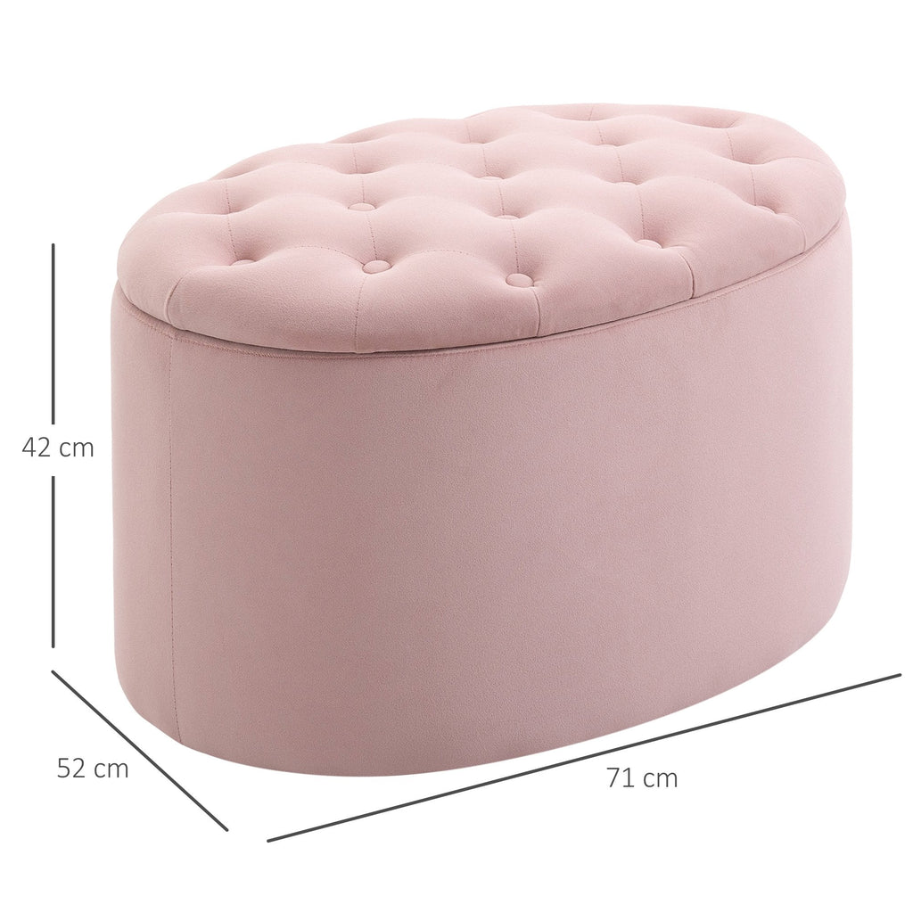 EasyComfort Poef Opbergpoef Ovaal 71x52x42 cm Roze