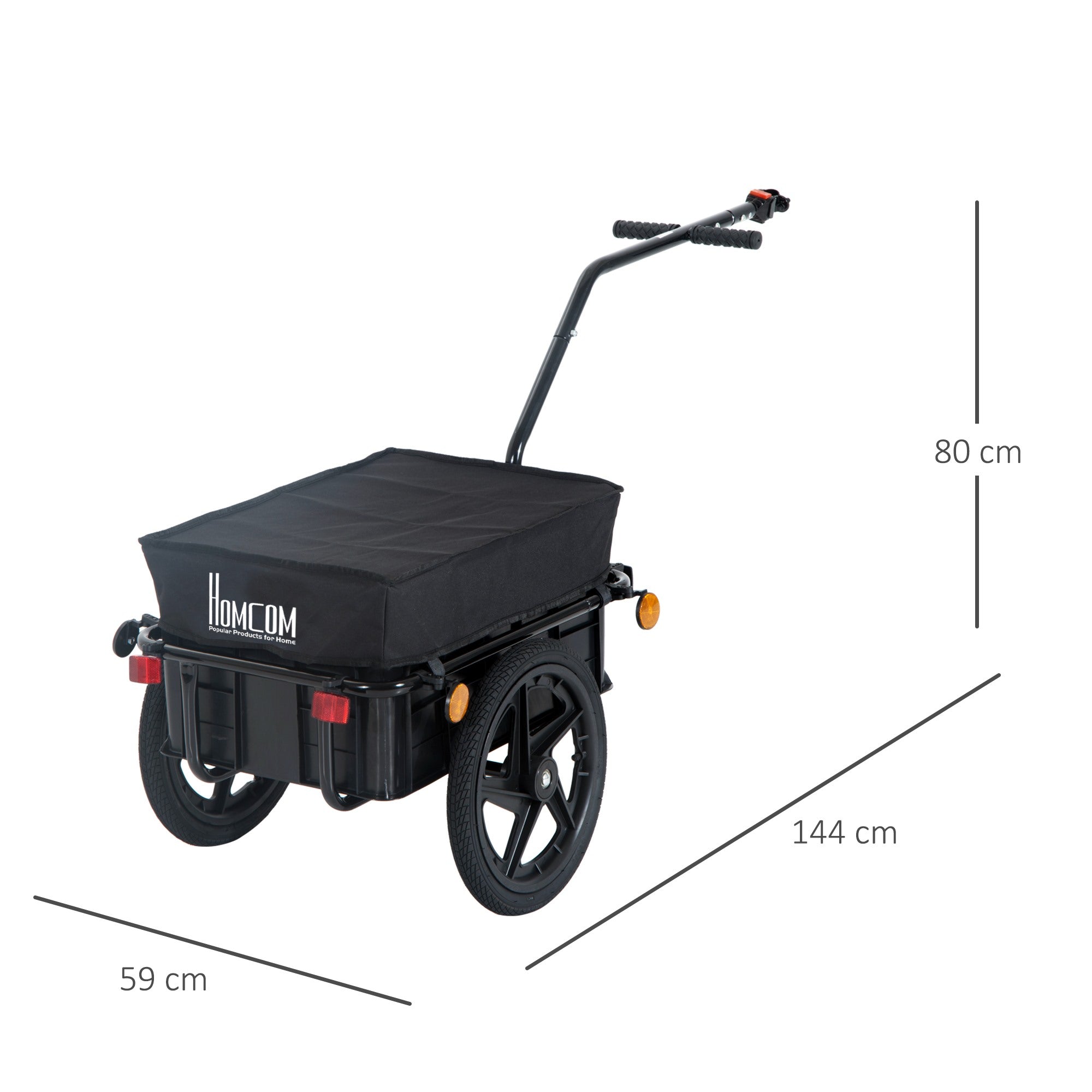 EASYCOMFORT Trailer Bicycle Trolley Steel Object Holder, 144x59x80cm