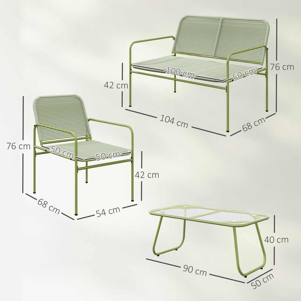 EasyComfort Salotto tuinlounge rattan 4-zits groen