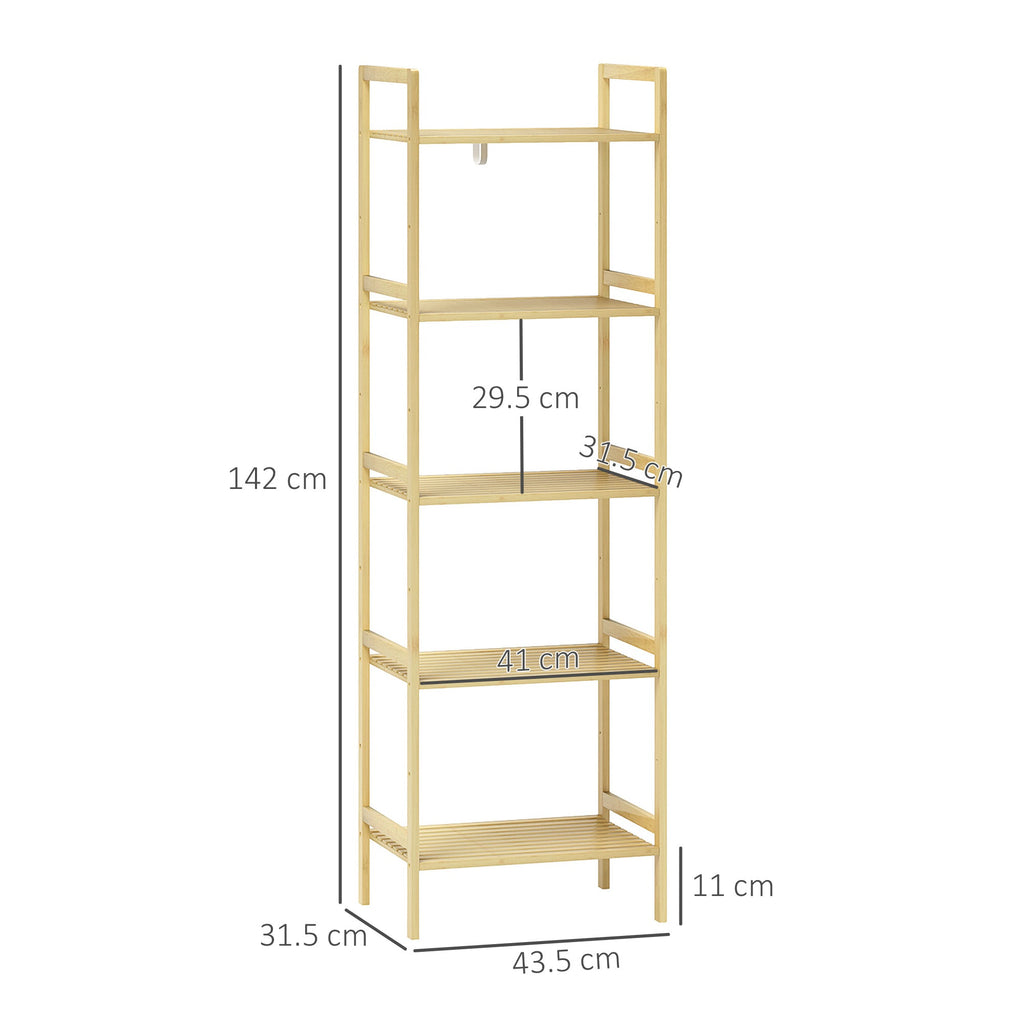 EasyComfort Badkamerrek 5 verstelbare planken, 43.5x31.5x142 cm
