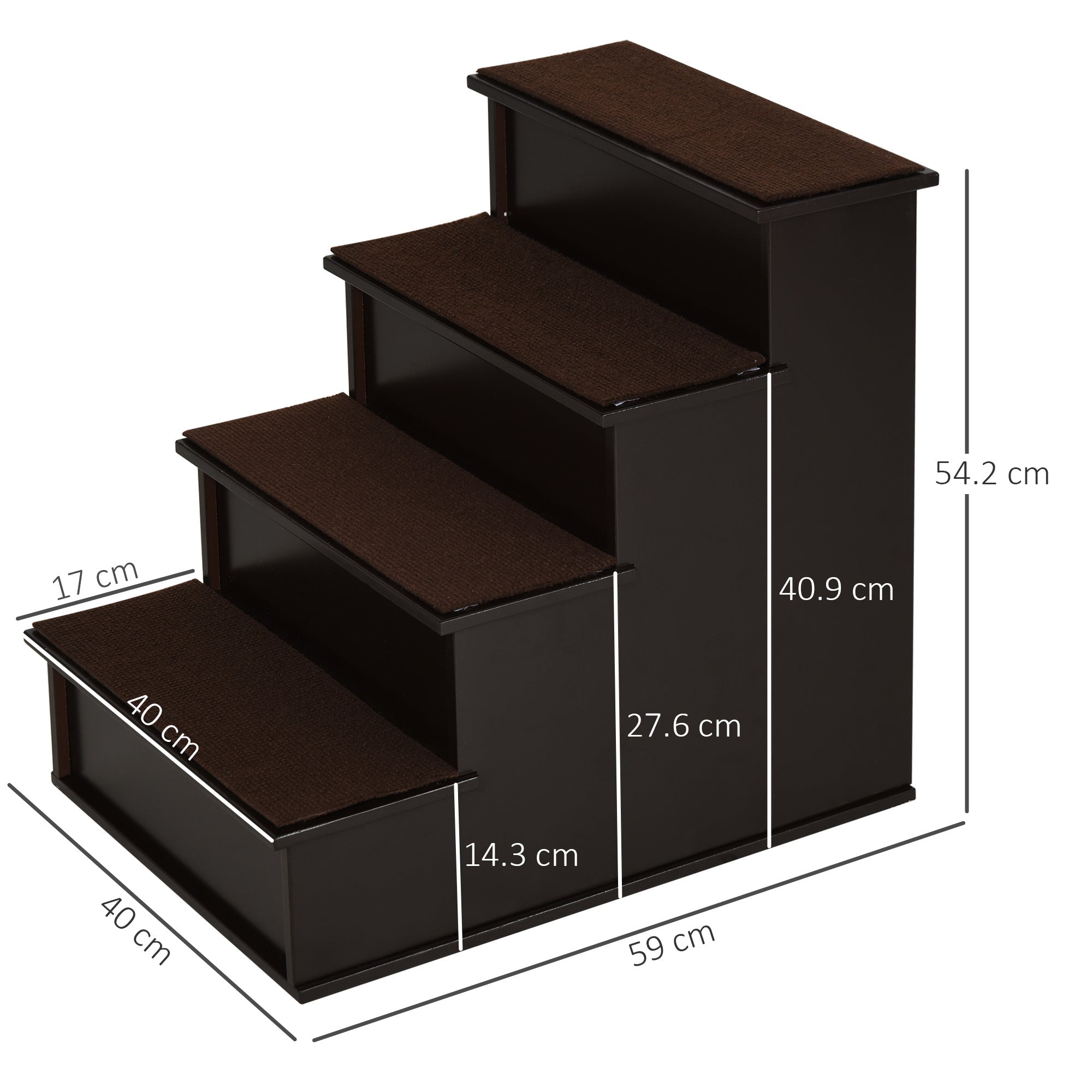 EasyComfort 4-treden honden- en kattentrap 40x59x54.2 cm