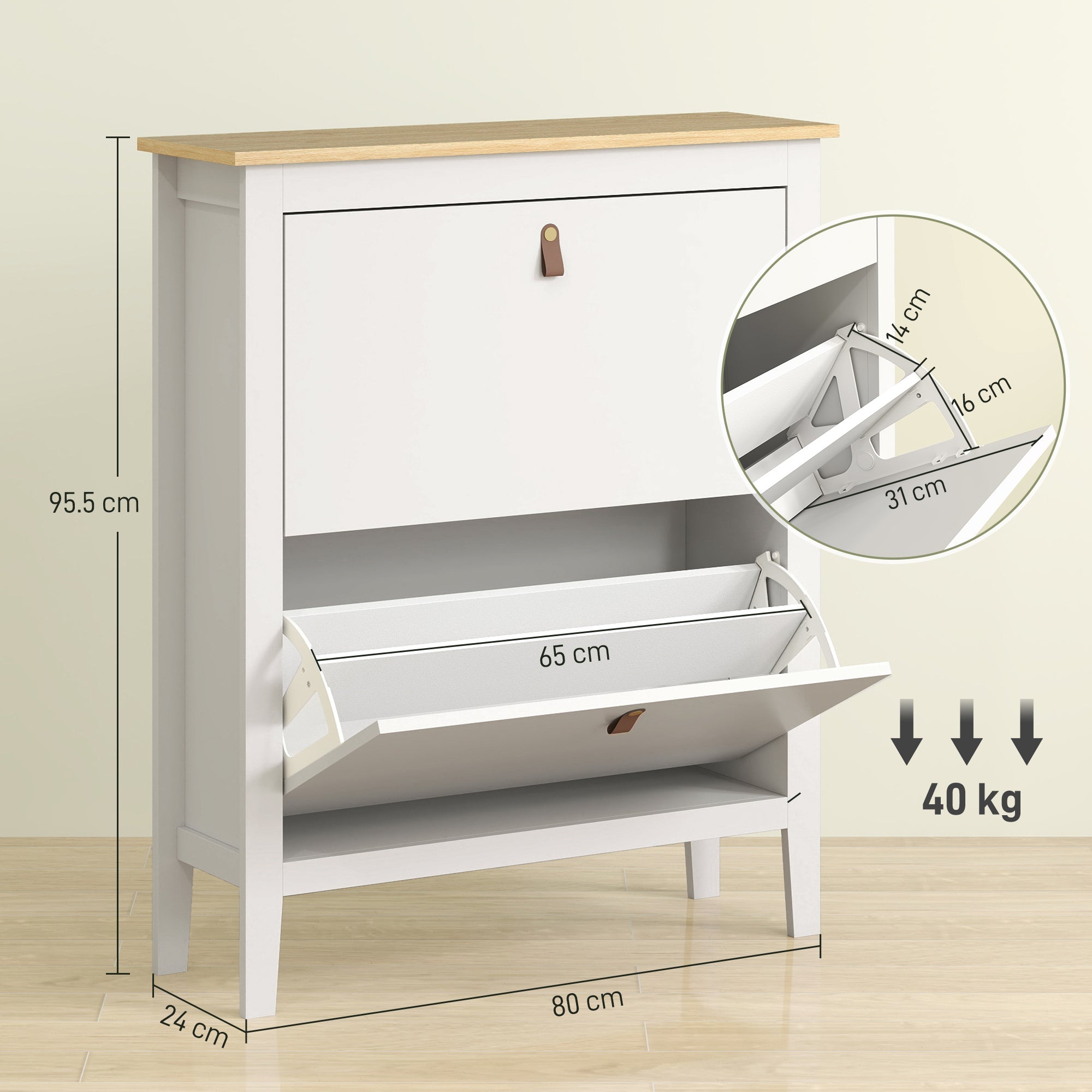 EasyComfort Scarpiera Slim schoenenkast 14 paar, 80x24x95.5 cm