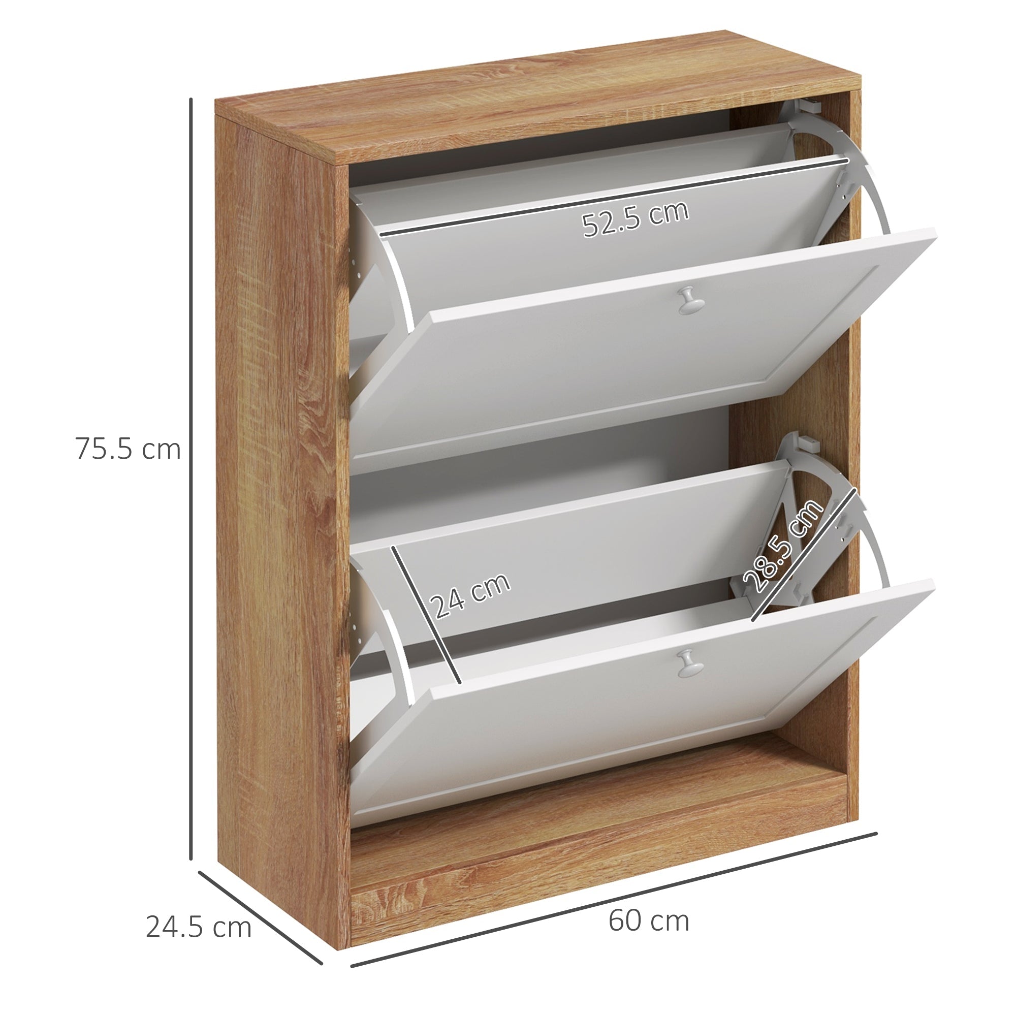 EasyComfort Scarpiera Slim schoenenkast voor 12 paar, 60x24.5x75.5 cm