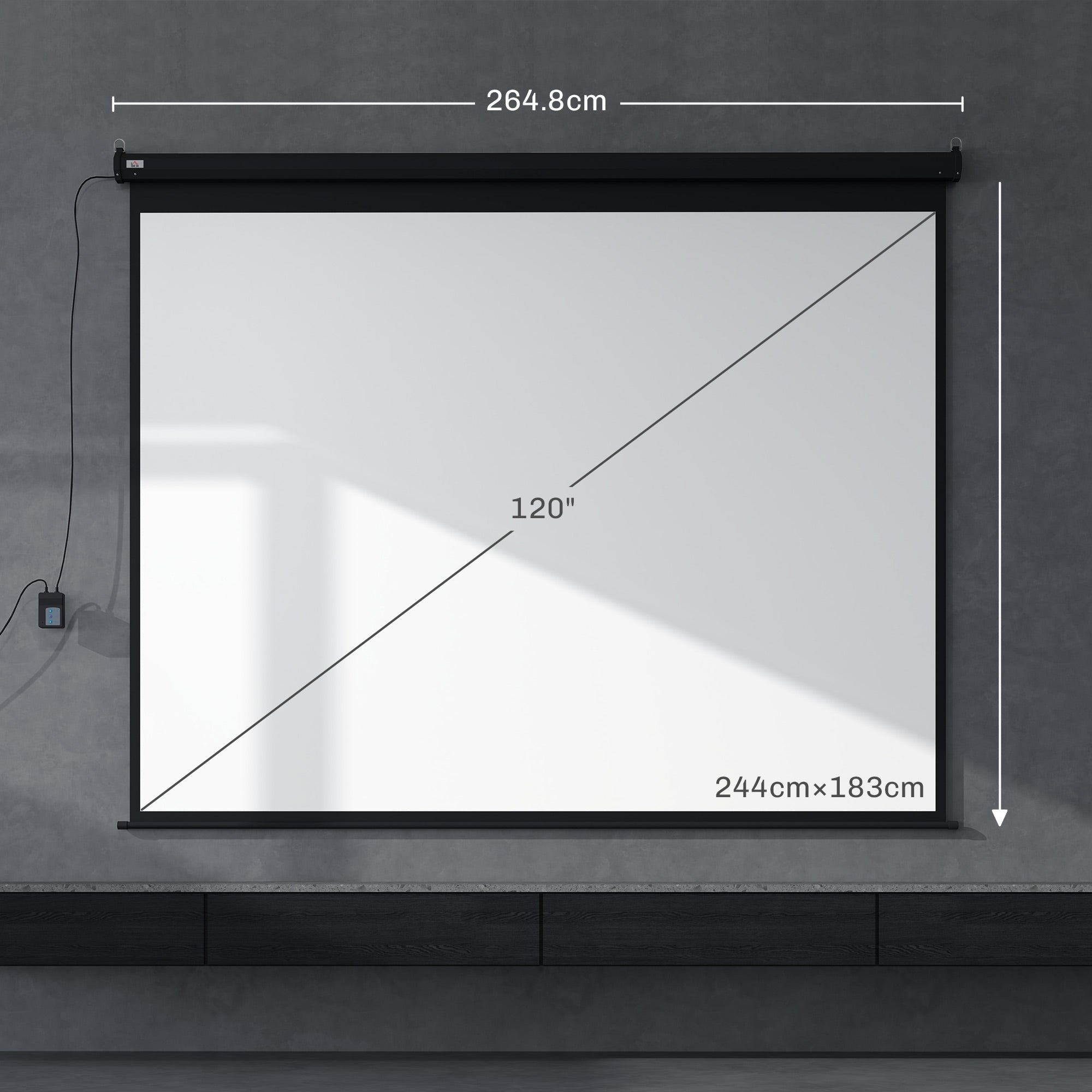 EasyComfort Motorisch projectiescherm 120" (4:3) - 244x183 cm, zwart