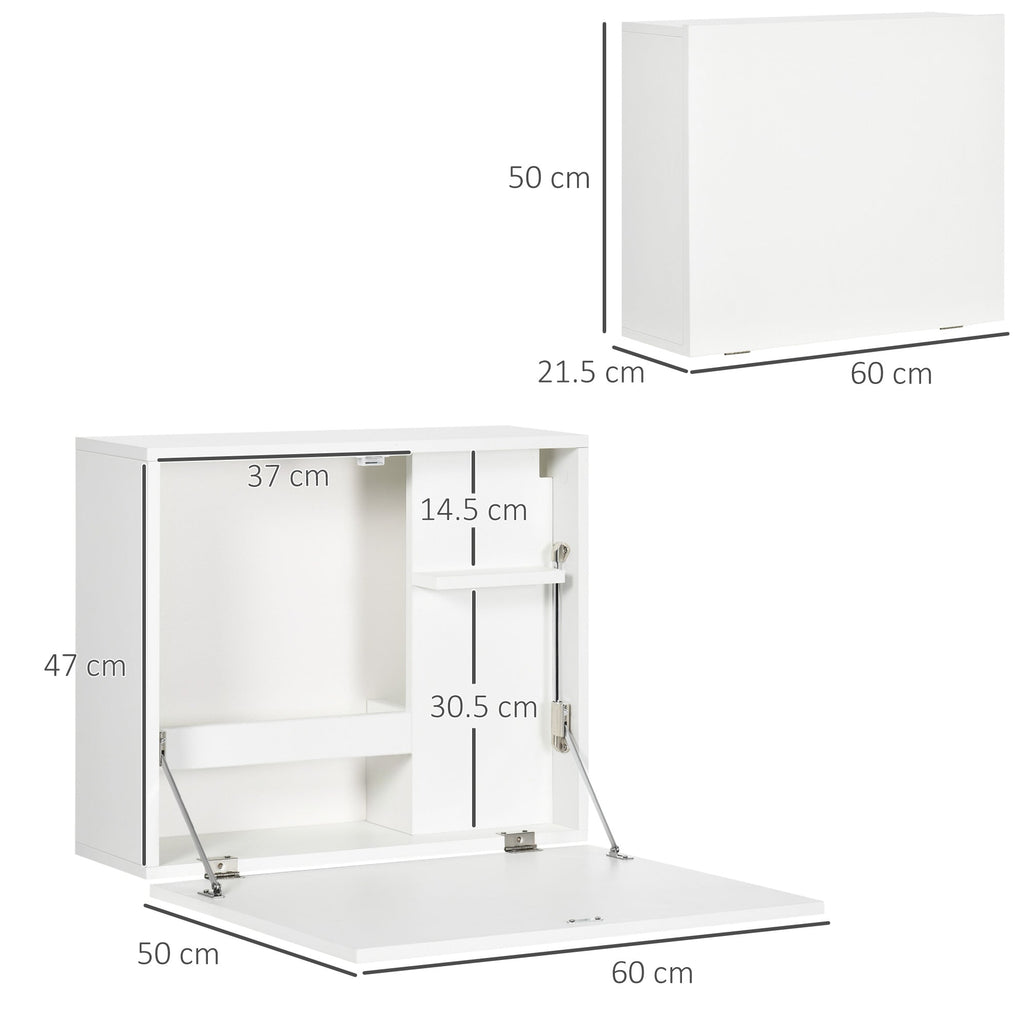 EasyComfort wandbureau opklapbaar met leLPGanken 60x21.5x50 cm wit