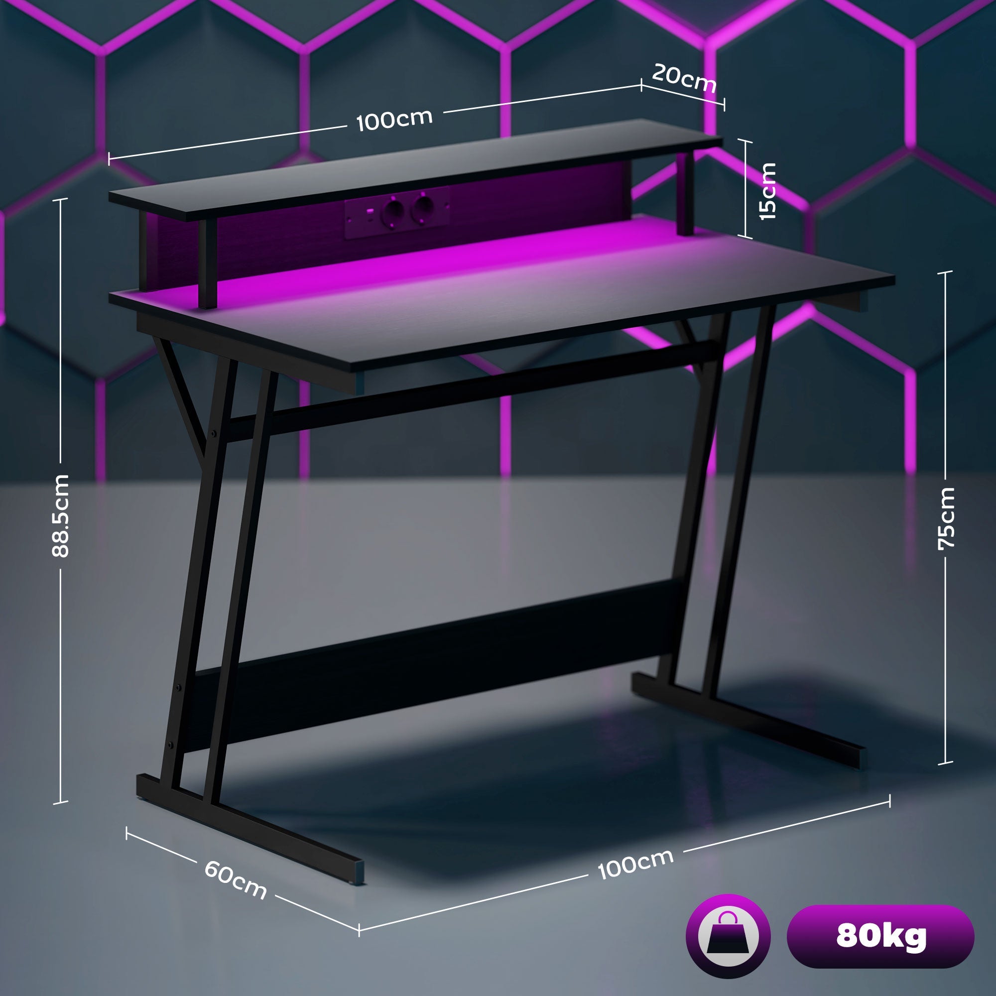 EasyComfort Scrivania Gaming bureau 100x60x88.5 cm
