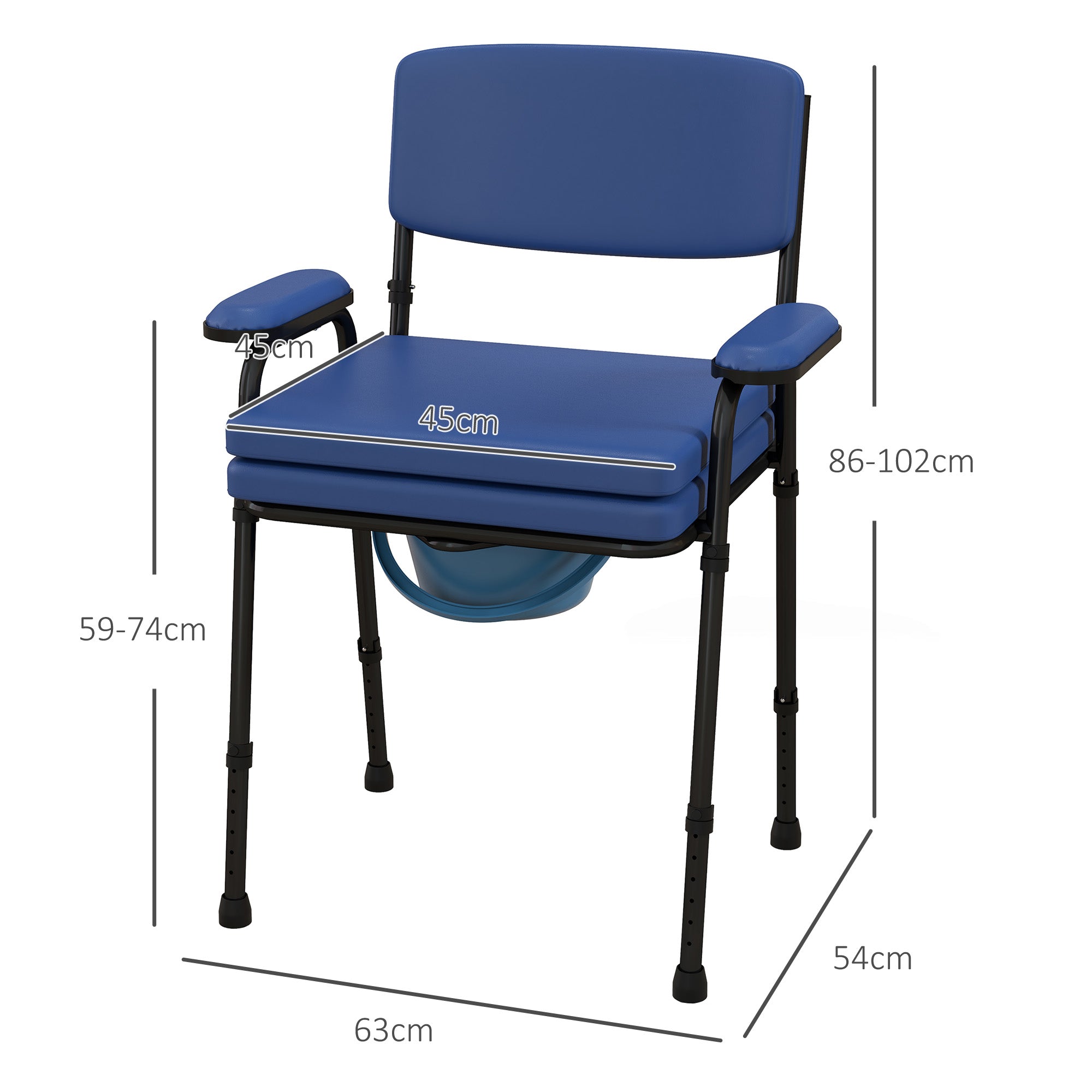 EasyComfort Sedia Comoda 5-in-1 comfortstoel verstelbaar blauw