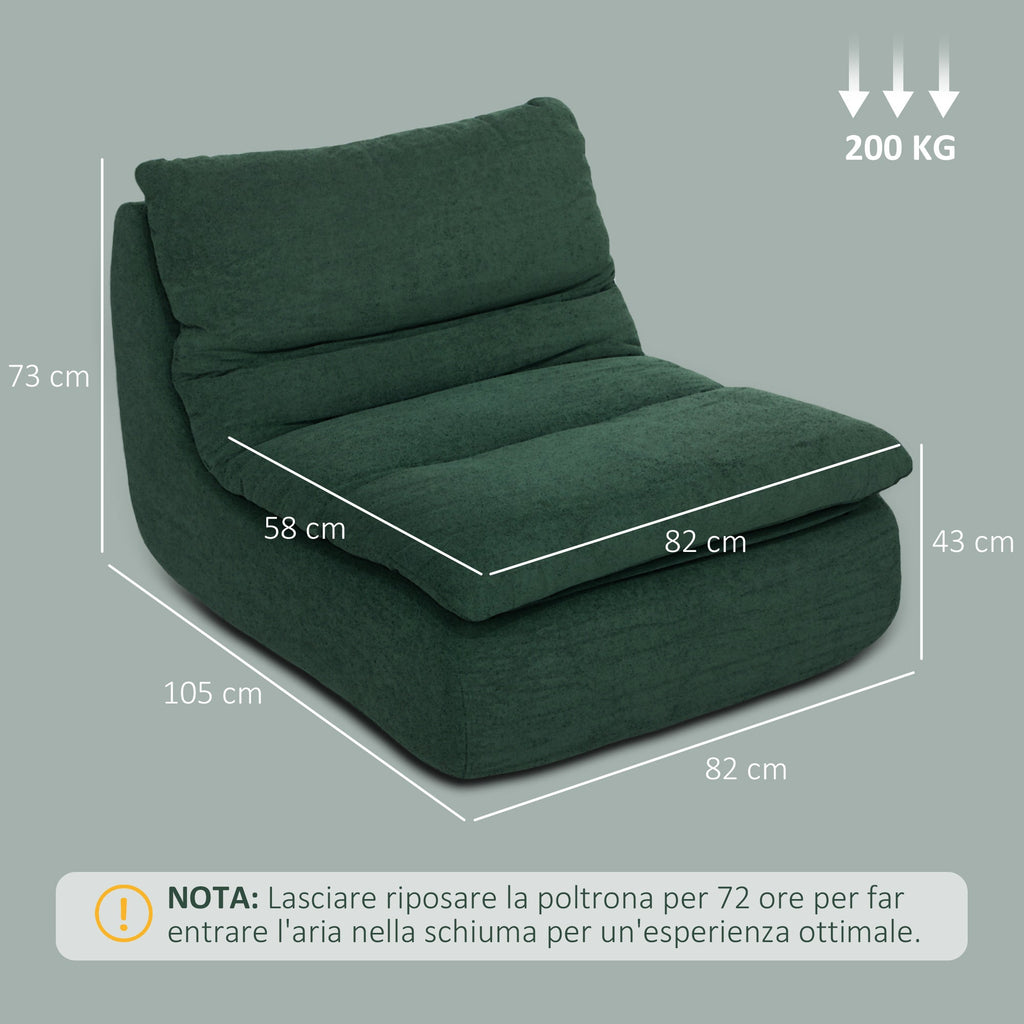 EasyComfort Vloerfauteuil gestoffeerd groen 82x103x75 cm
