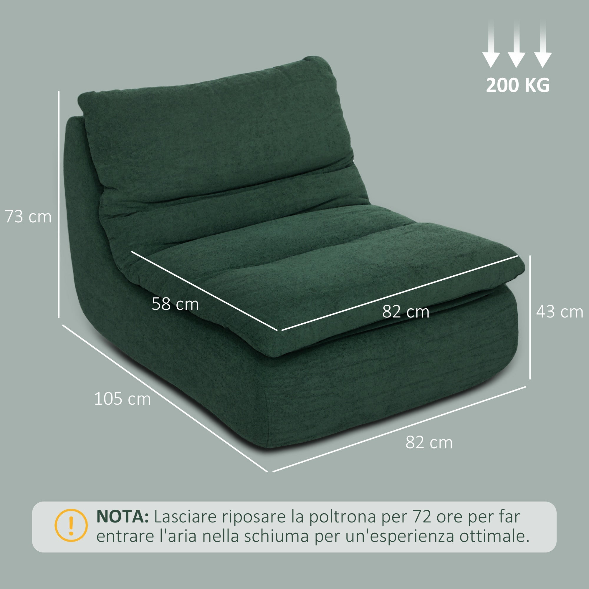 EasyComfort Vloerfauteuil gestoffeerd groen 82x103x75 cm