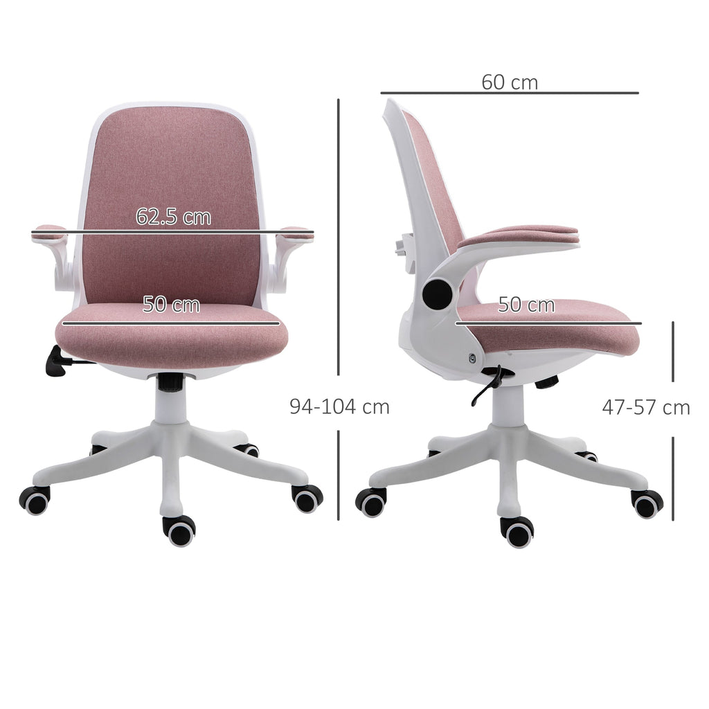 EasyComfort Sedia da Ufficio Ergonomica Bureaustoel 62.5x60x94-104 cm, roze/wit