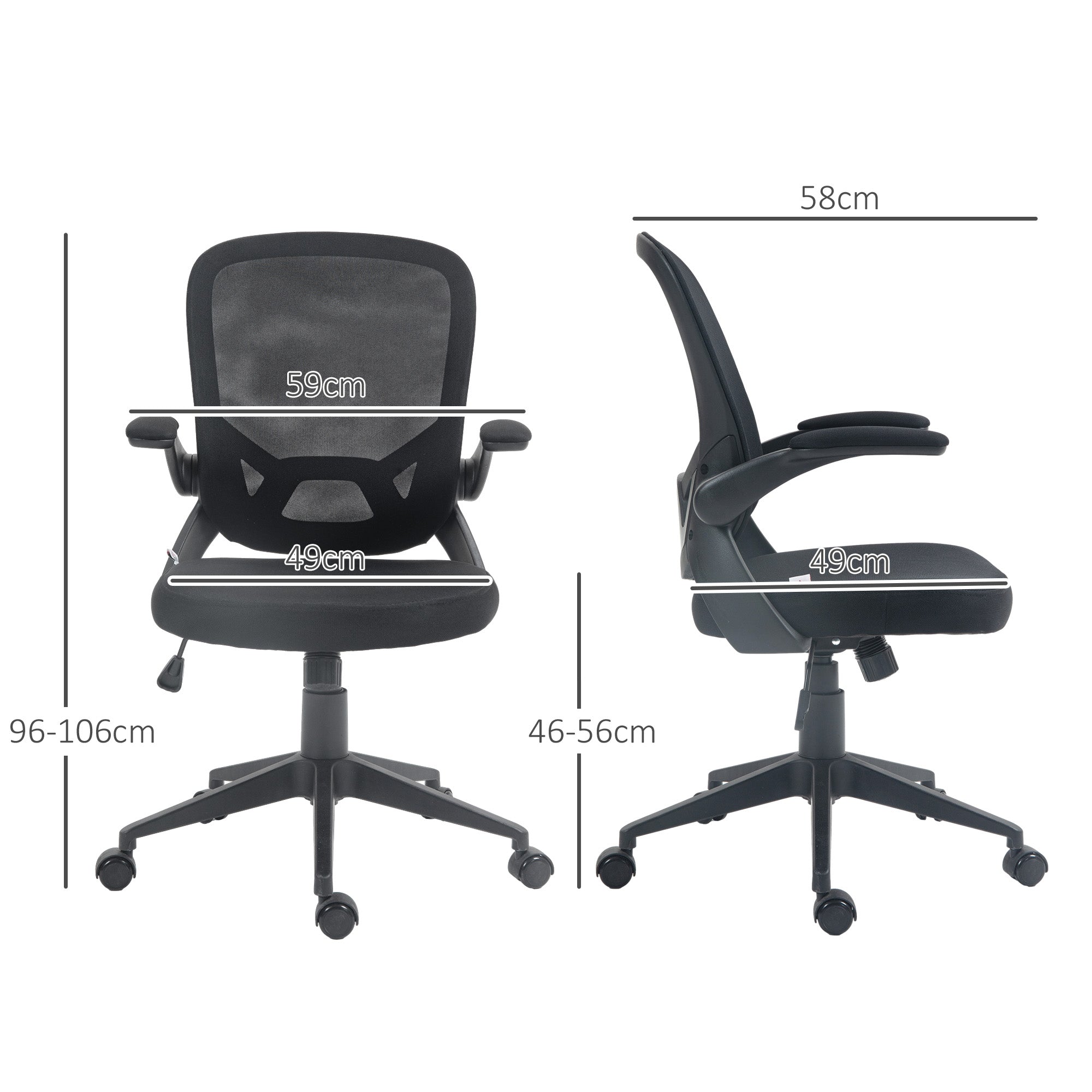 EasyComfort Ergonomische bureaustoel, verstelbaar, zwart