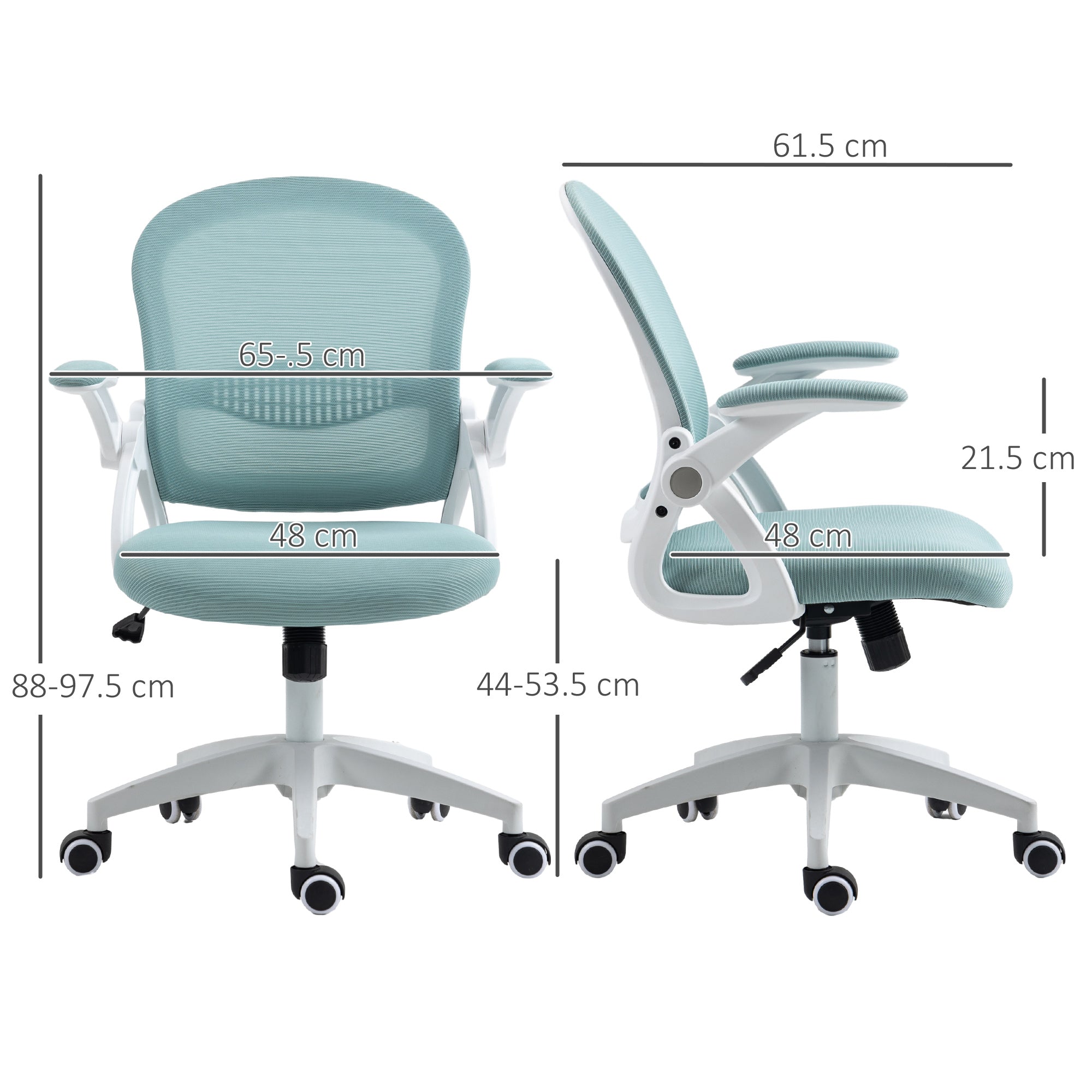 EasyComfort Ergonomische bureaustoel met mesh rug, verstelbaar, 65.5x61.5x88-97.5 cm