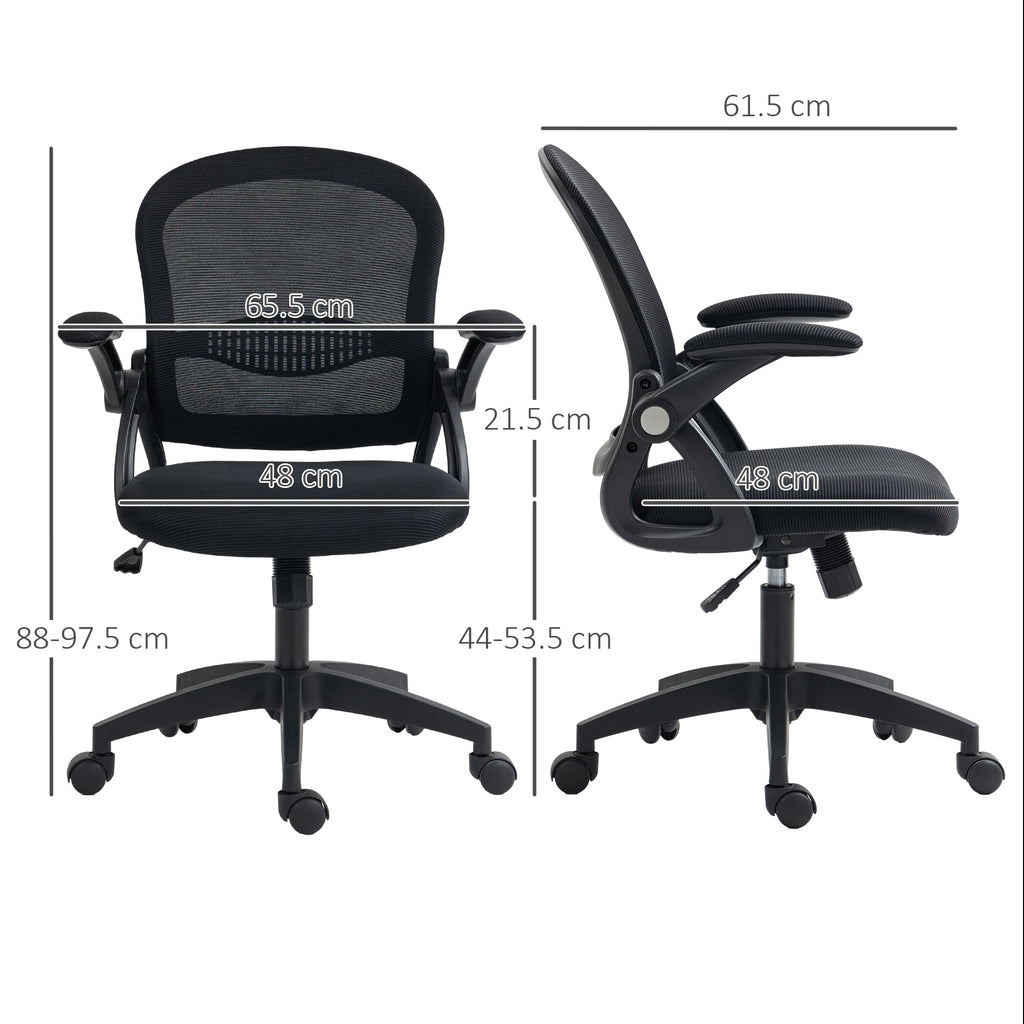 EasyComfort Ergonomische bureaustoel, verstelbaar, 65.5x61.5x88-97.5 cm, zwart