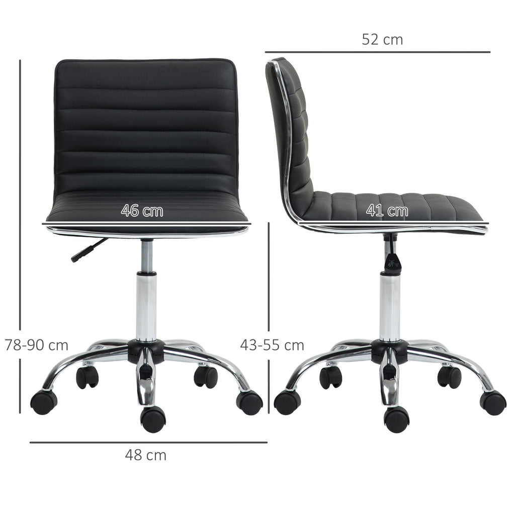 EasyComfort Ergonomische bureaustoel PU-leer, verstelbaar, 360° draaibaar, zwart