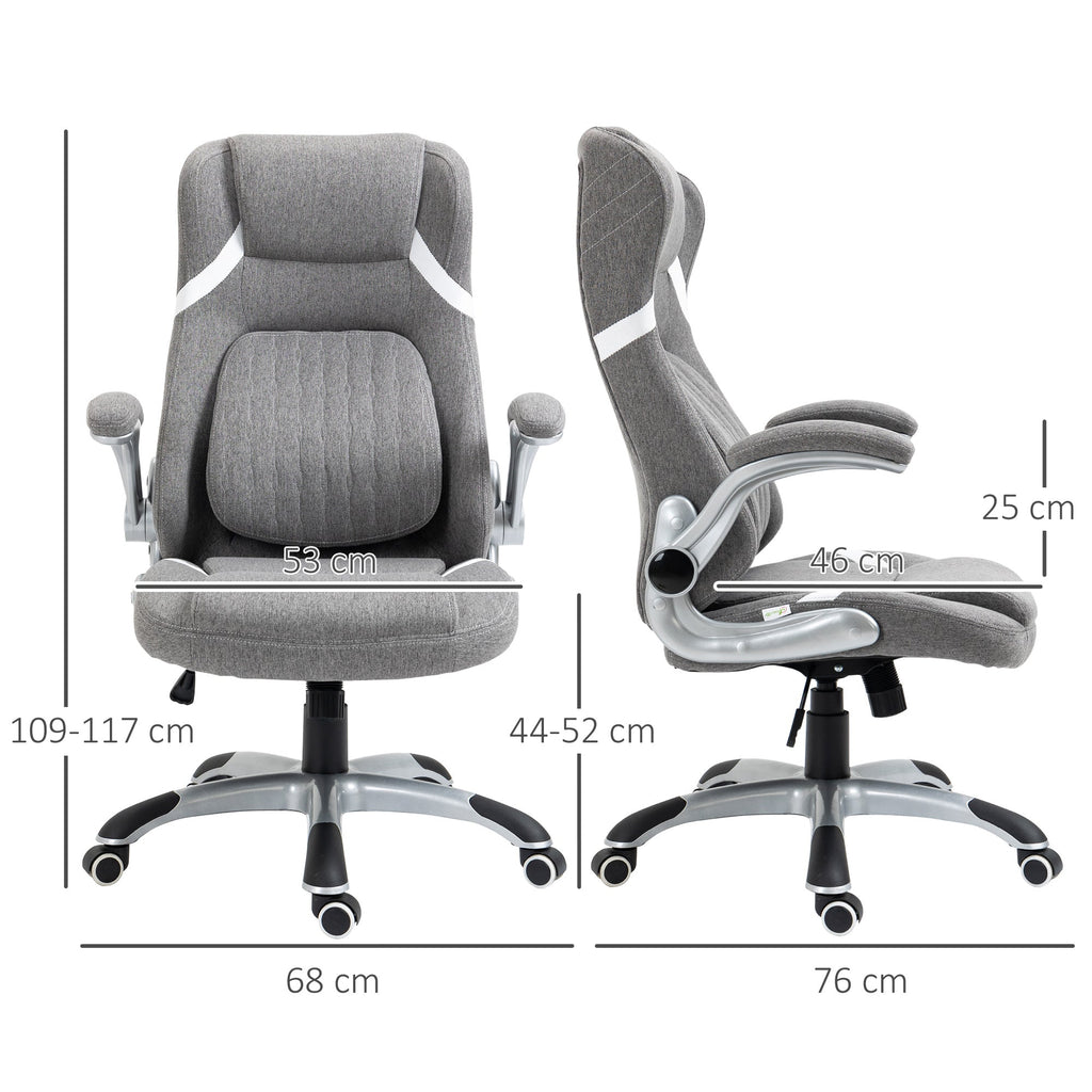 Easycomfort Sedia da Ufficio Reclinabile in Tessuto Traspirante e Acciaio with Altezza Regolabile, 68x76x109-117 cm