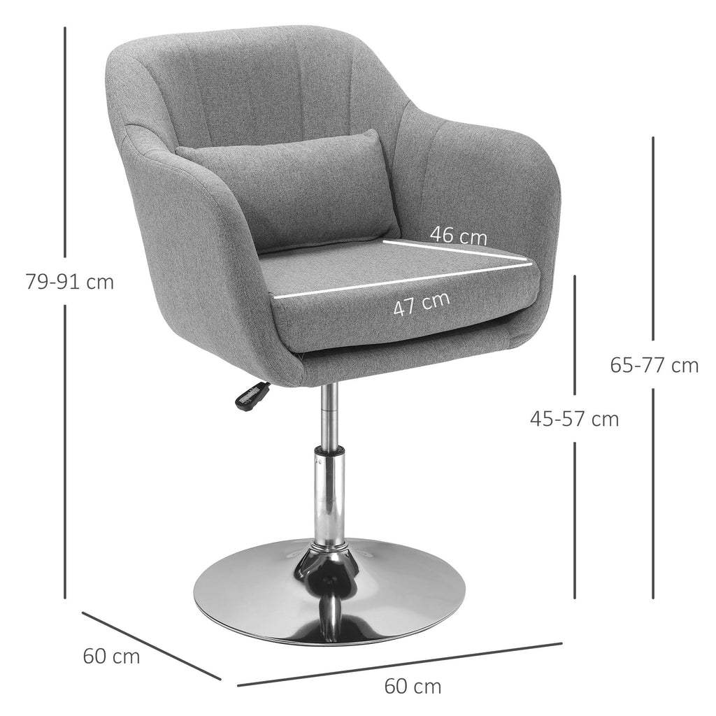 EasyComfort Sedia Girevole draaistoel verstelbaar 60x60x79-91 cm, grijs