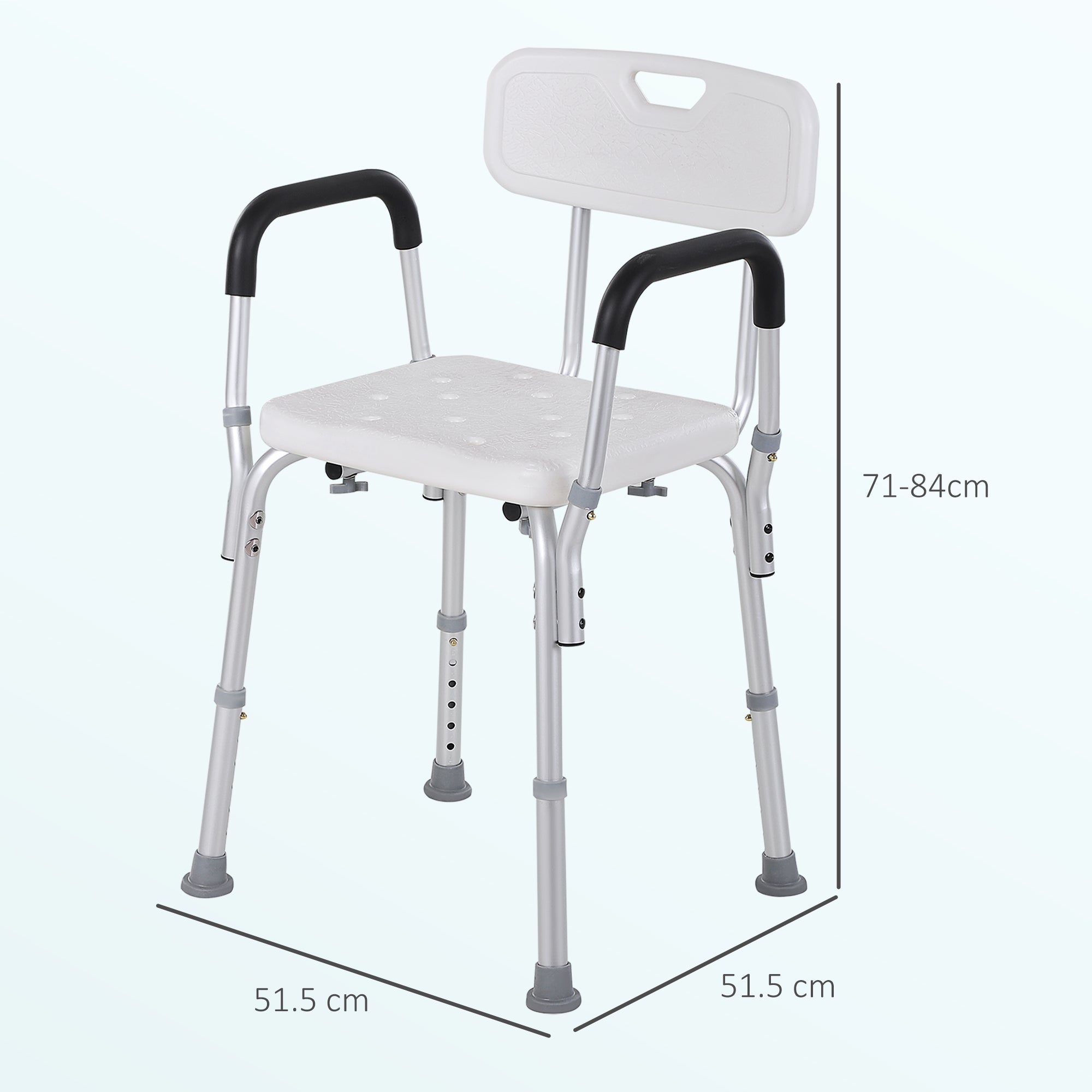 EasyComfort Sedia douchestoel aluminium, verstelbaar 71-84 cm (136 kg)