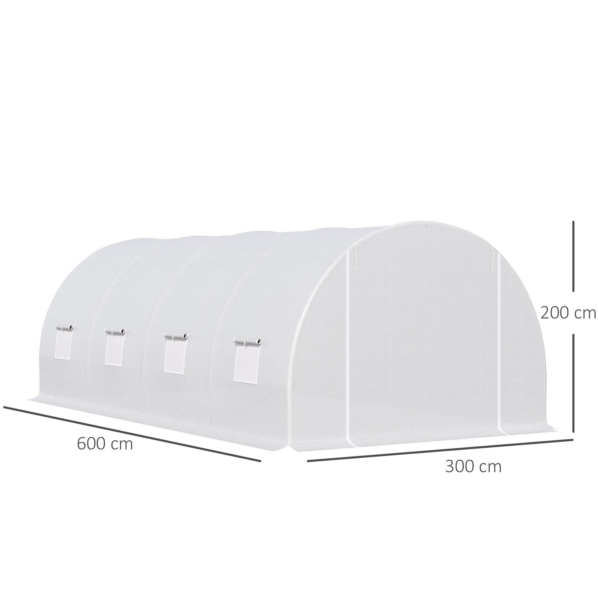 EasyComfort Serra da Giardino a Tunnel Per Piante, Struttura in Metallo e Copertura in PE, 6x3x2m, white