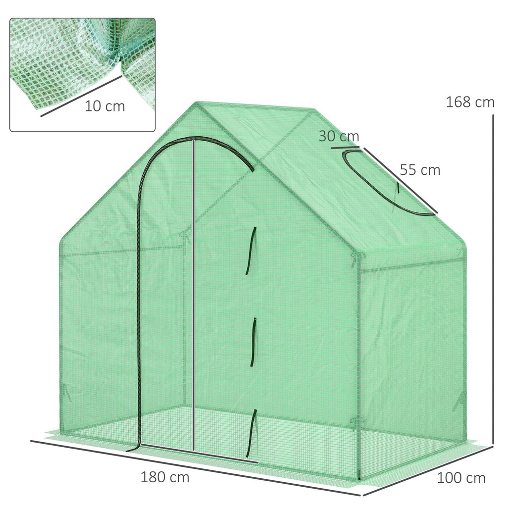 Easycomfort Serra da Giardino with Porta a Cerniera e Presa d'Aria, 4 Funi e Paletti Inclusi, 180x100x168 cm, Verde