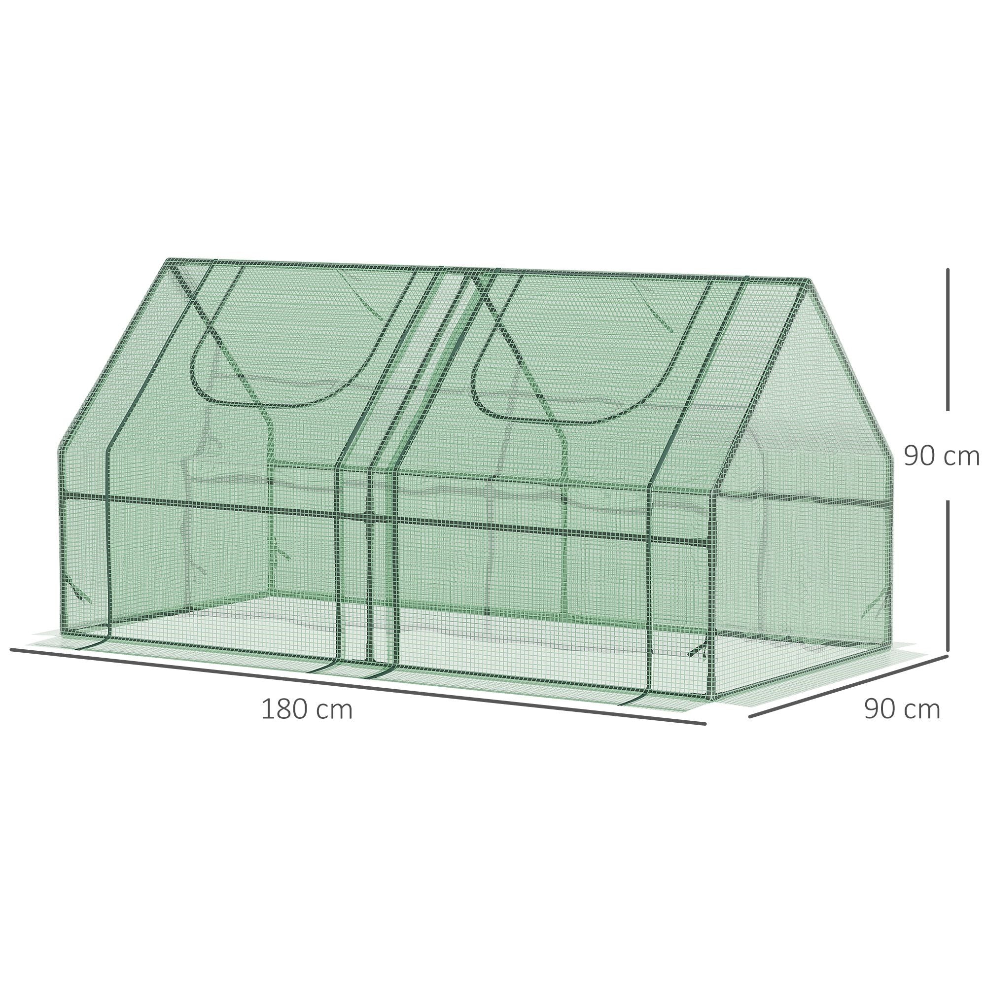EasyComfort kas voor groenten, 2 hoezen (PE/PVC) 180x90x90 cm