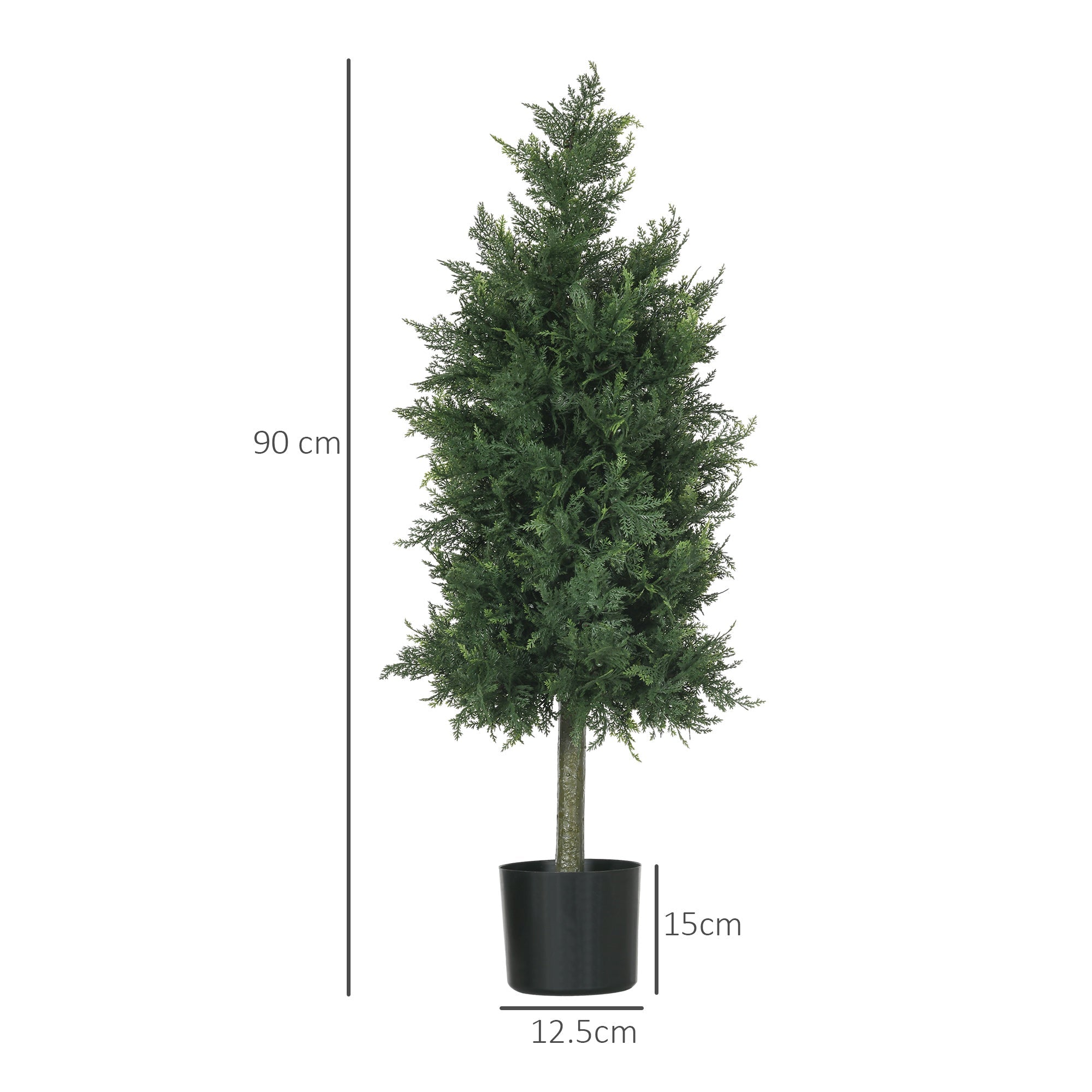 EasyComfort Set 2 kunstceders met pot, 90 cm