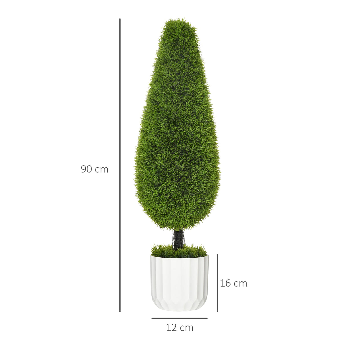 EasyComfort Set 2 cipressen kunstplanten met pot Ø12 x 16A cm