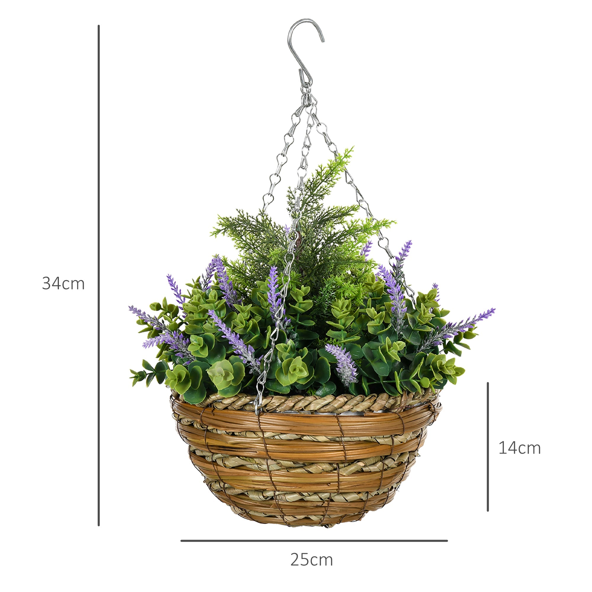 EasyComfort Set 2 kunstplanten met pot en haak