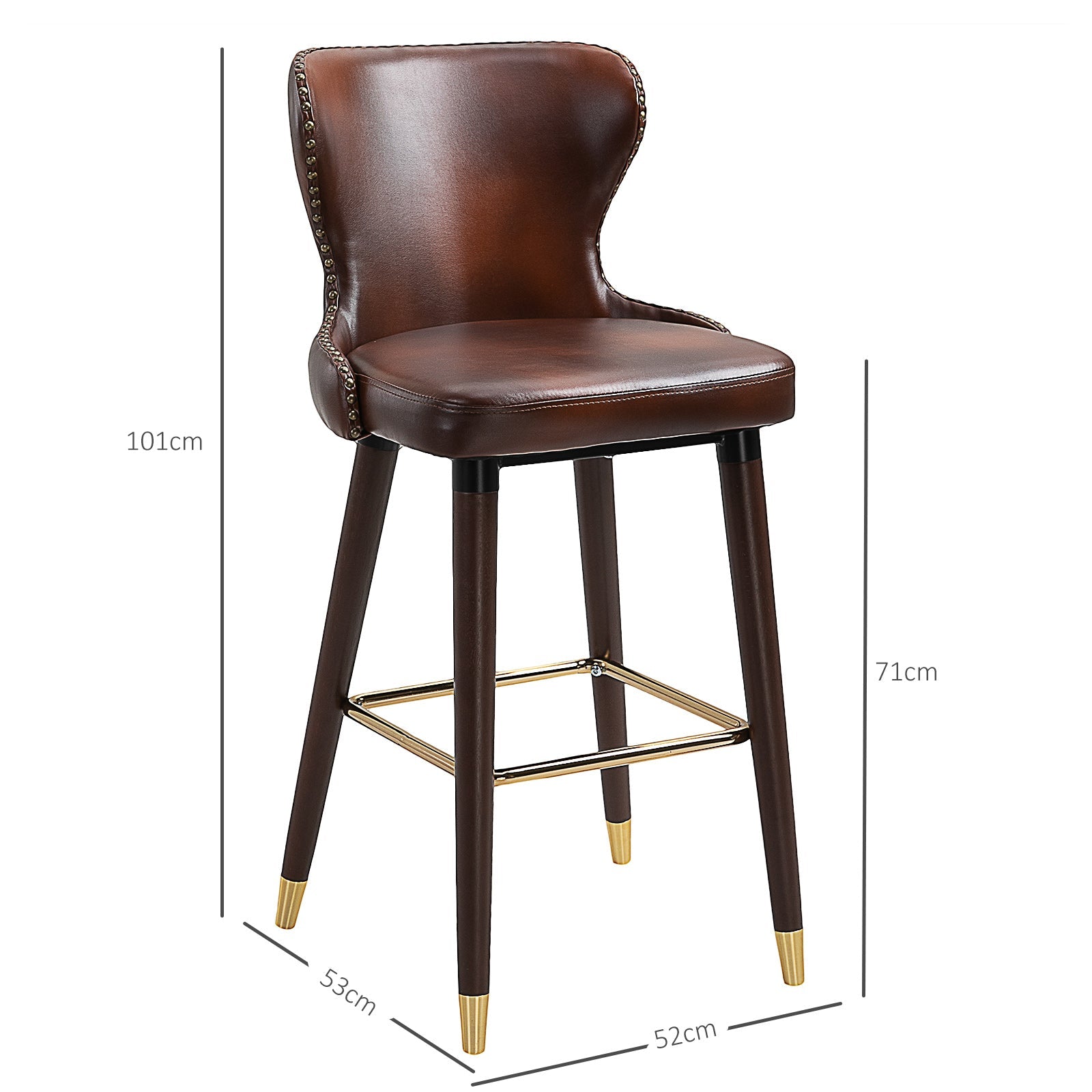 EasyComfort Set 2 barkrukken industrieel met rugleuning 52x53x101 cm