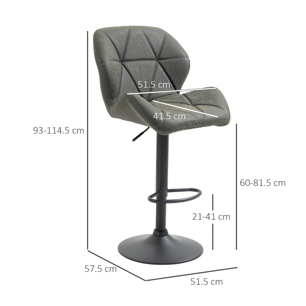 EasyComfort Set 2 Sgabelli Alti da Cucina Moderni with Schienale e Poggiapiedi, da Bar di Design with Base Rotonda, in Similpelle, Verde