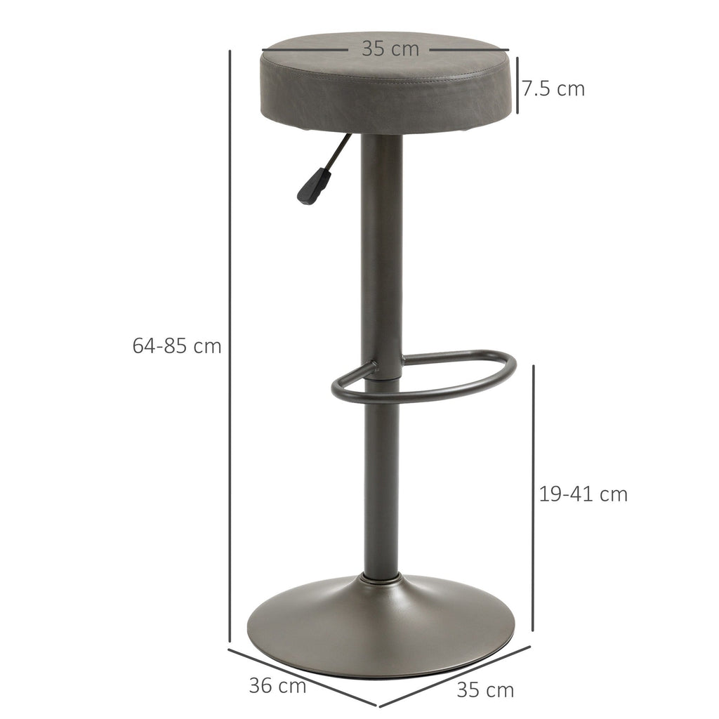 EasyComfort barkrukken set van 2 grijs 35x36x64-85 cm