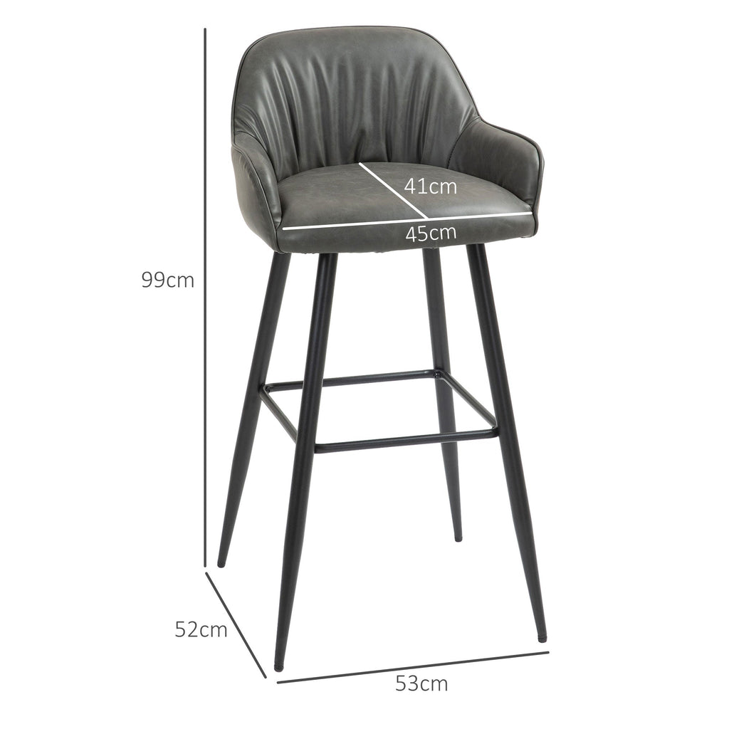 EasyComfort Set 2 barstoelen modern, antraciet