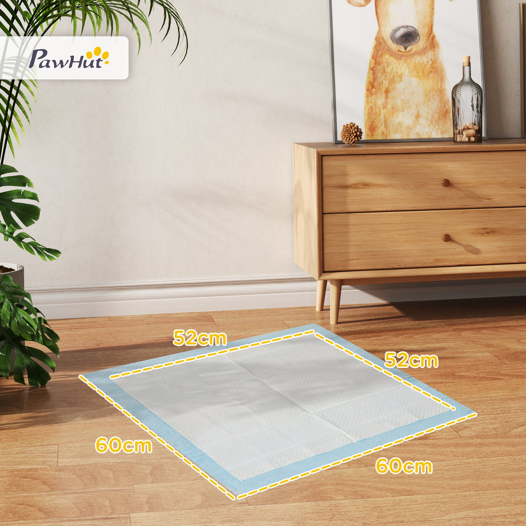 EasyComfort Set 80 Tappetini Igienici per Cani a 6 Strati in Tessuto non Tessuto, Carta e PE, 60x60 cm, Blu e Bianco