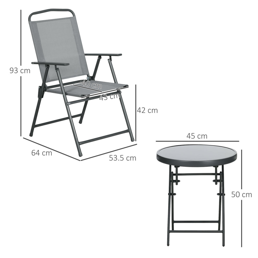 EasyComfort 3-delige tuinset met 2 stoelen en koffietafel Ø45 cm