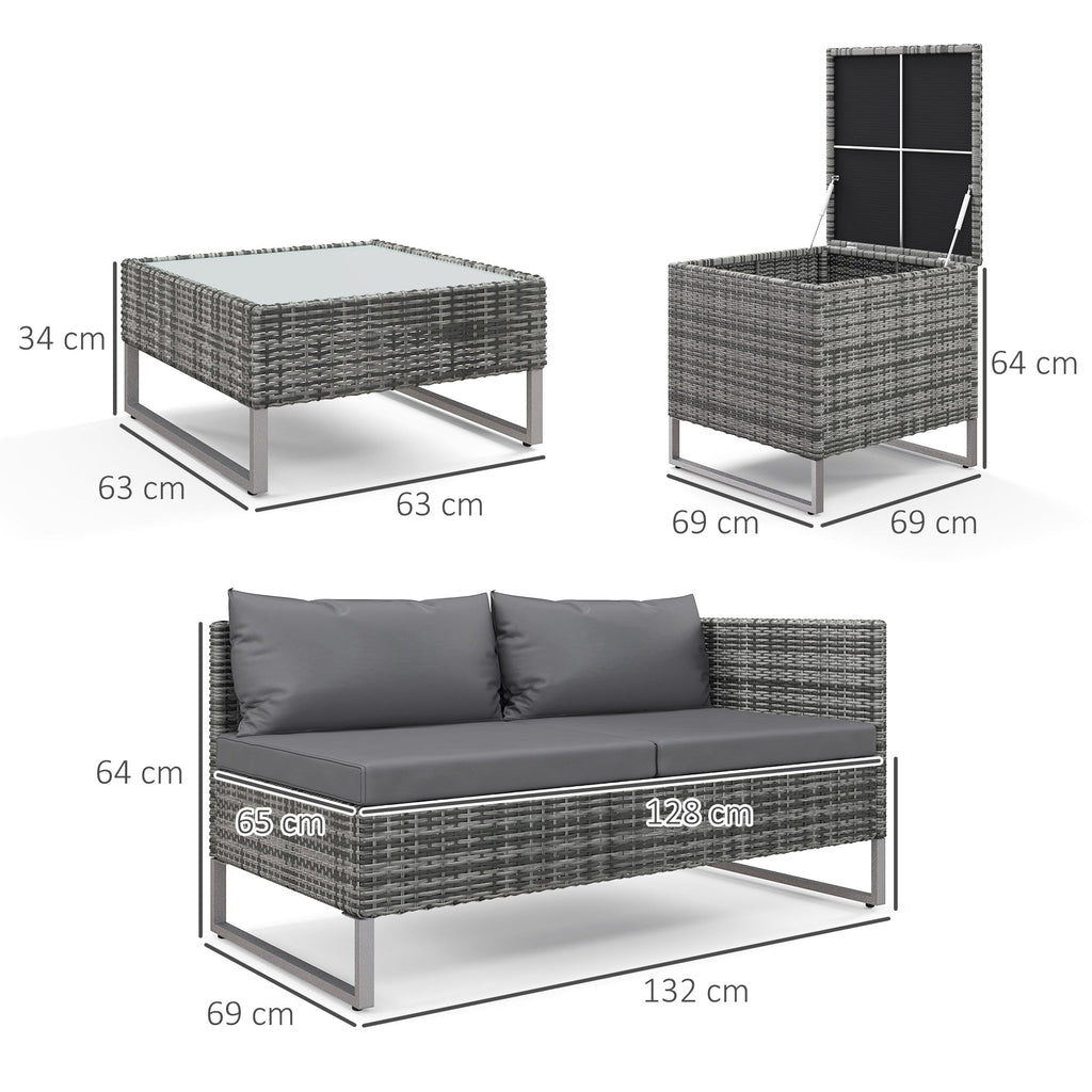 EasyComfort Tuinset 4-delig – 2 tweezitsbanken, salontafel en bijzettafel