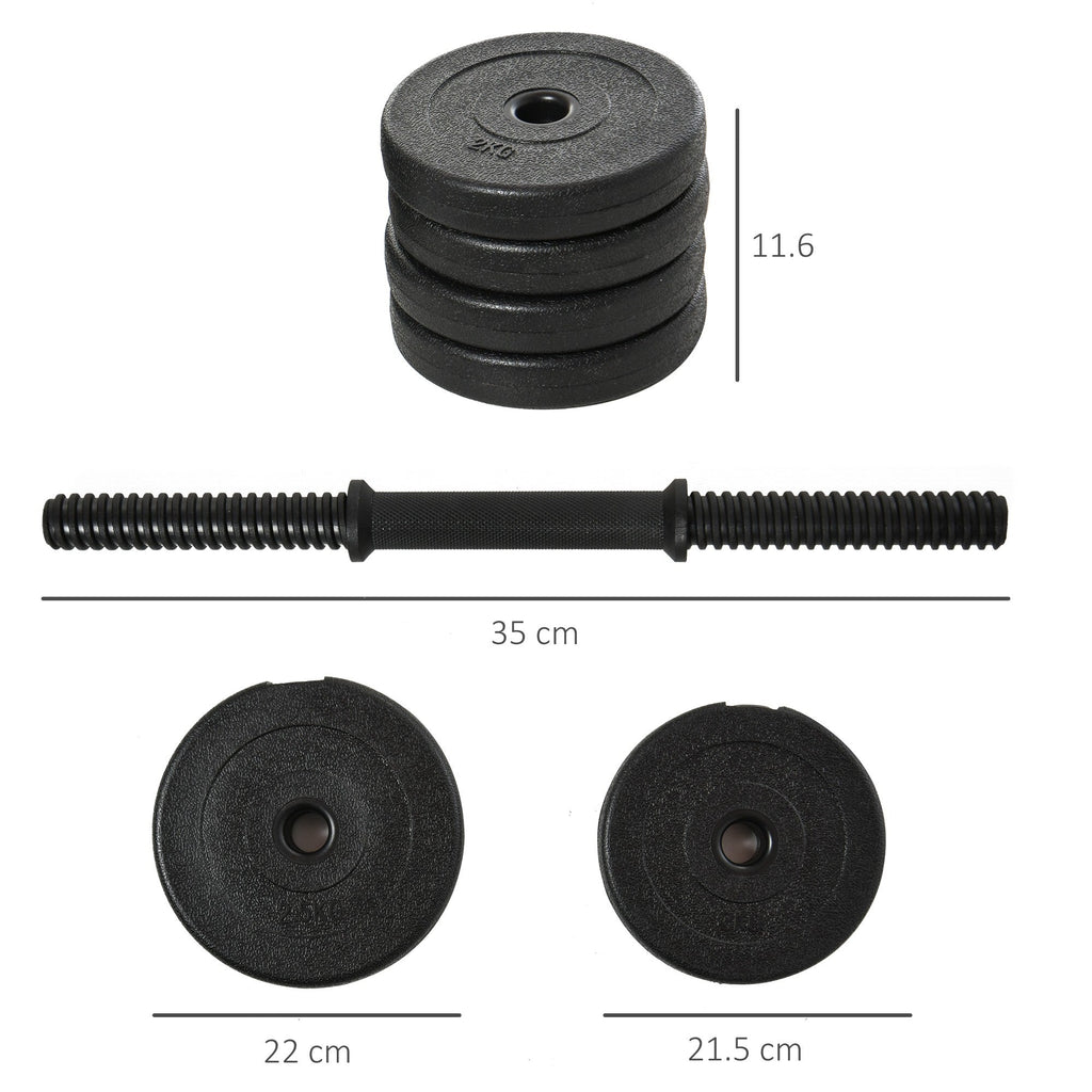 Easycomfort Set Manubri Palestra 20kg (4x2.5kg, 4x2kg) with 8 Dischi da 2kg, 2.5kg, Ø25mm, per Allenamento a Casa